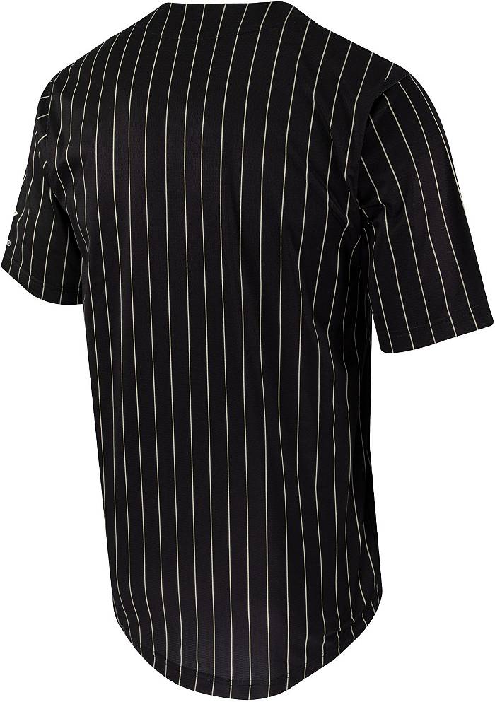 Men's Nike Black/Gold Vanderbilt Commodores Pinstripe Replica Full-Button Baseball  Jersey
