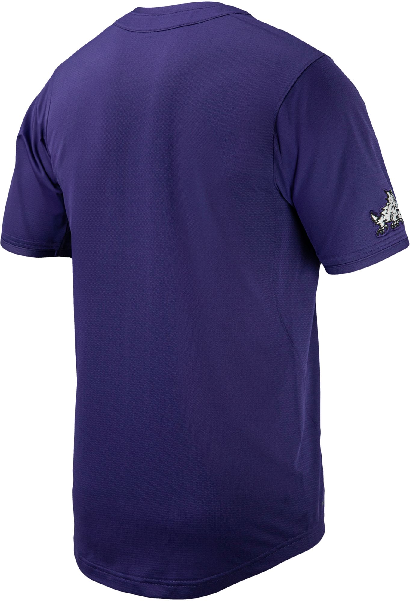 Nike Men's TCU Horned Frogs Purple Full Button Replica Baseball Jersey product image