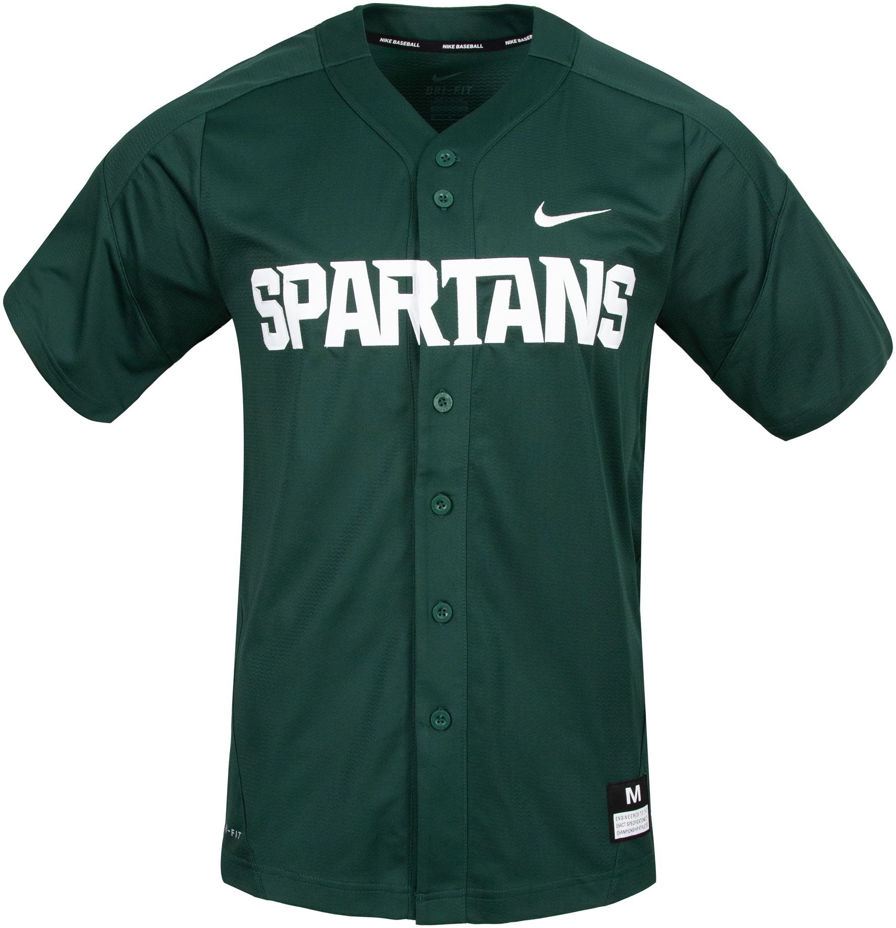 Nike Men's Michigan State Spartans Green Replica Baseball Jersey product image