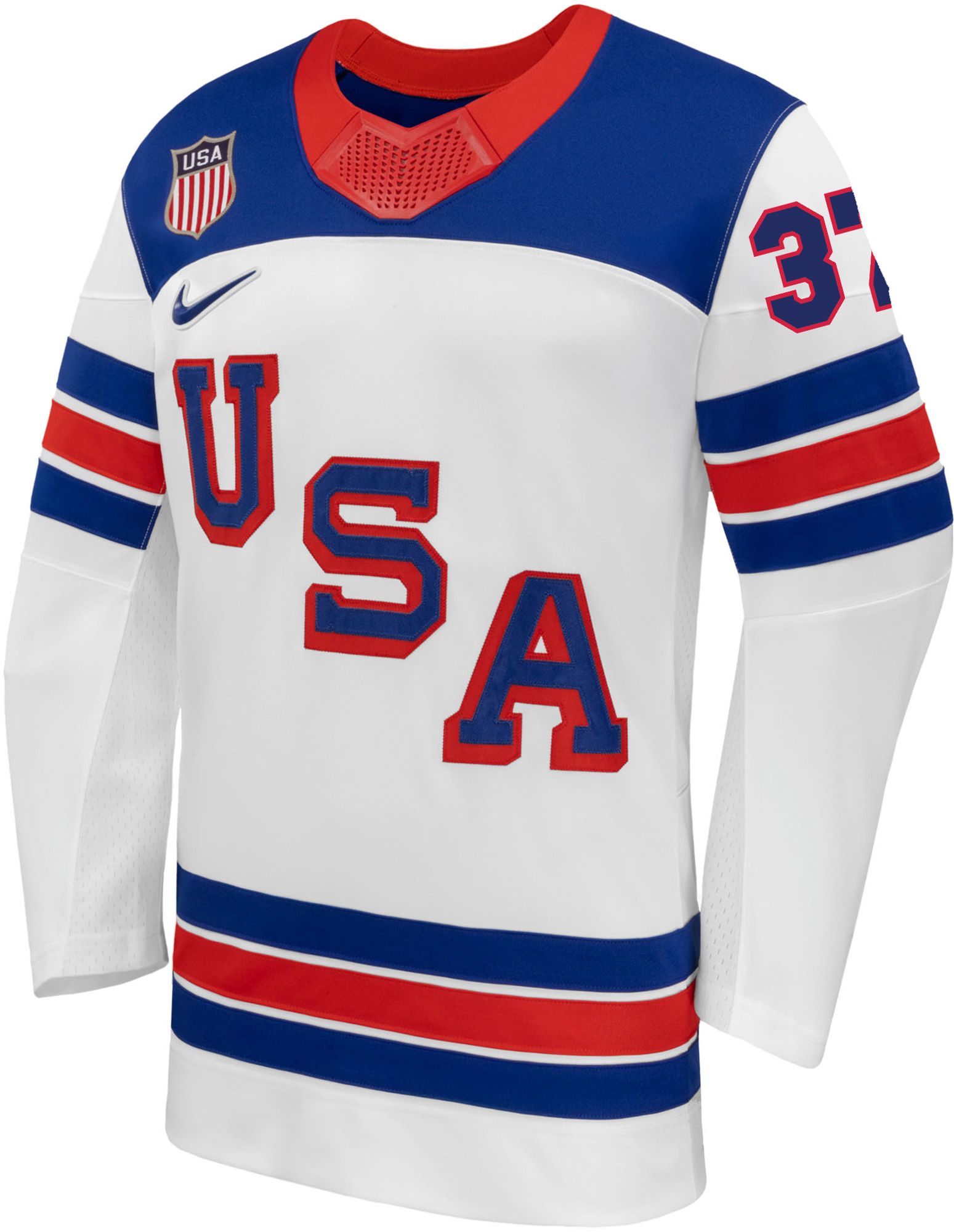Nike Adult Team USA White Connor Hellebuyck #37 Replica Jersey product image