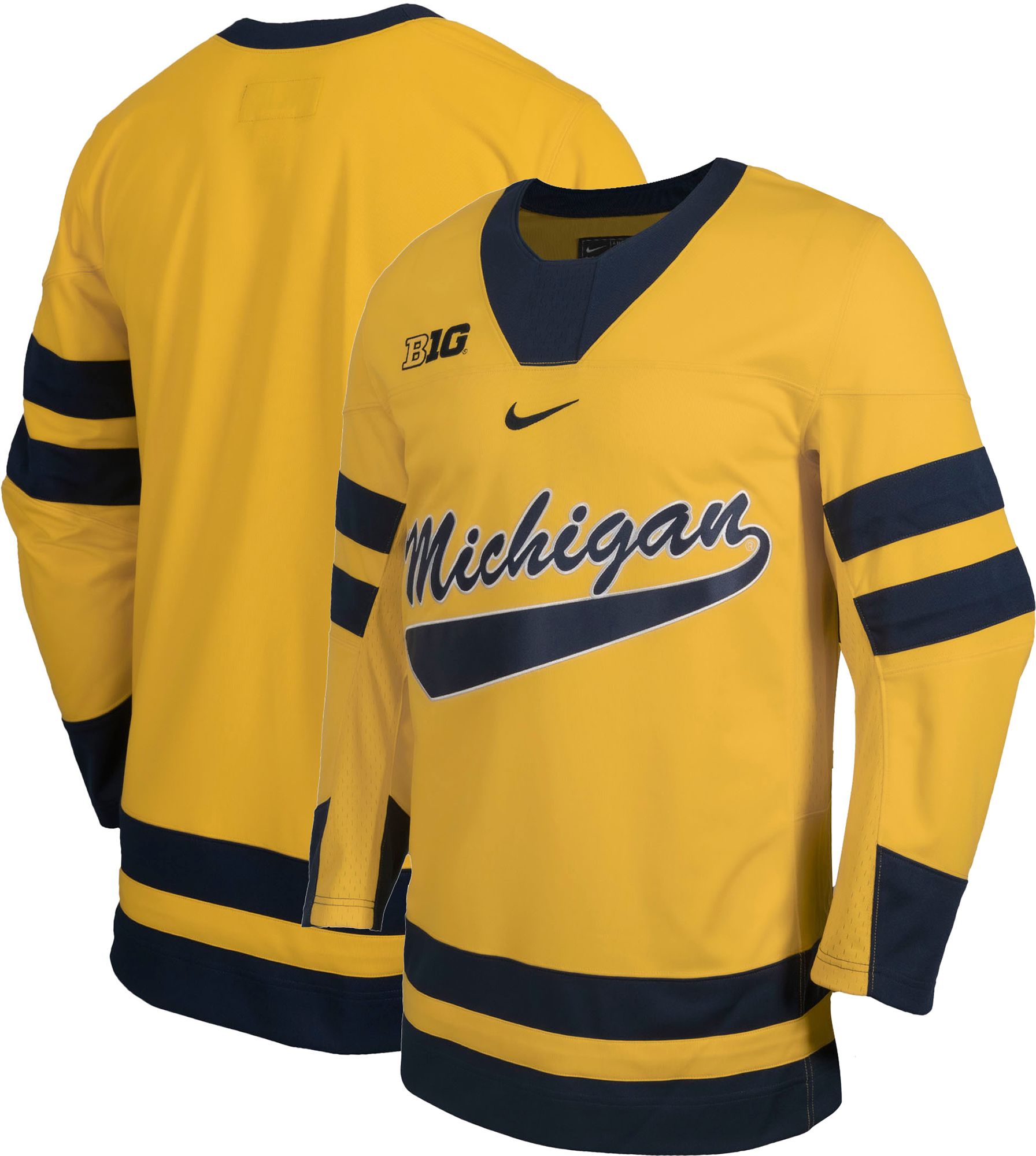 Jordan Men's Michigan Wolverines Maize Replica Hockey Jersey