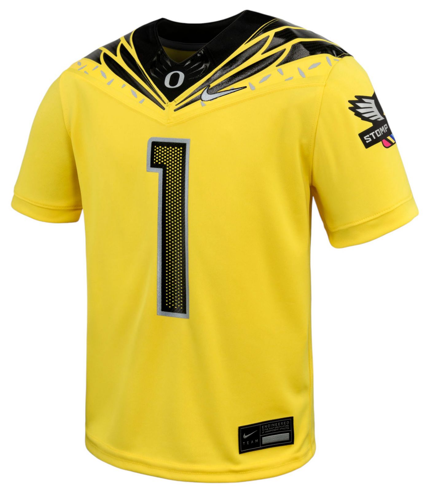 Nike Little Kid s Oregon Ducks 1 Yellow Vapor Replica Football Jersey Dick s Sporting Goods