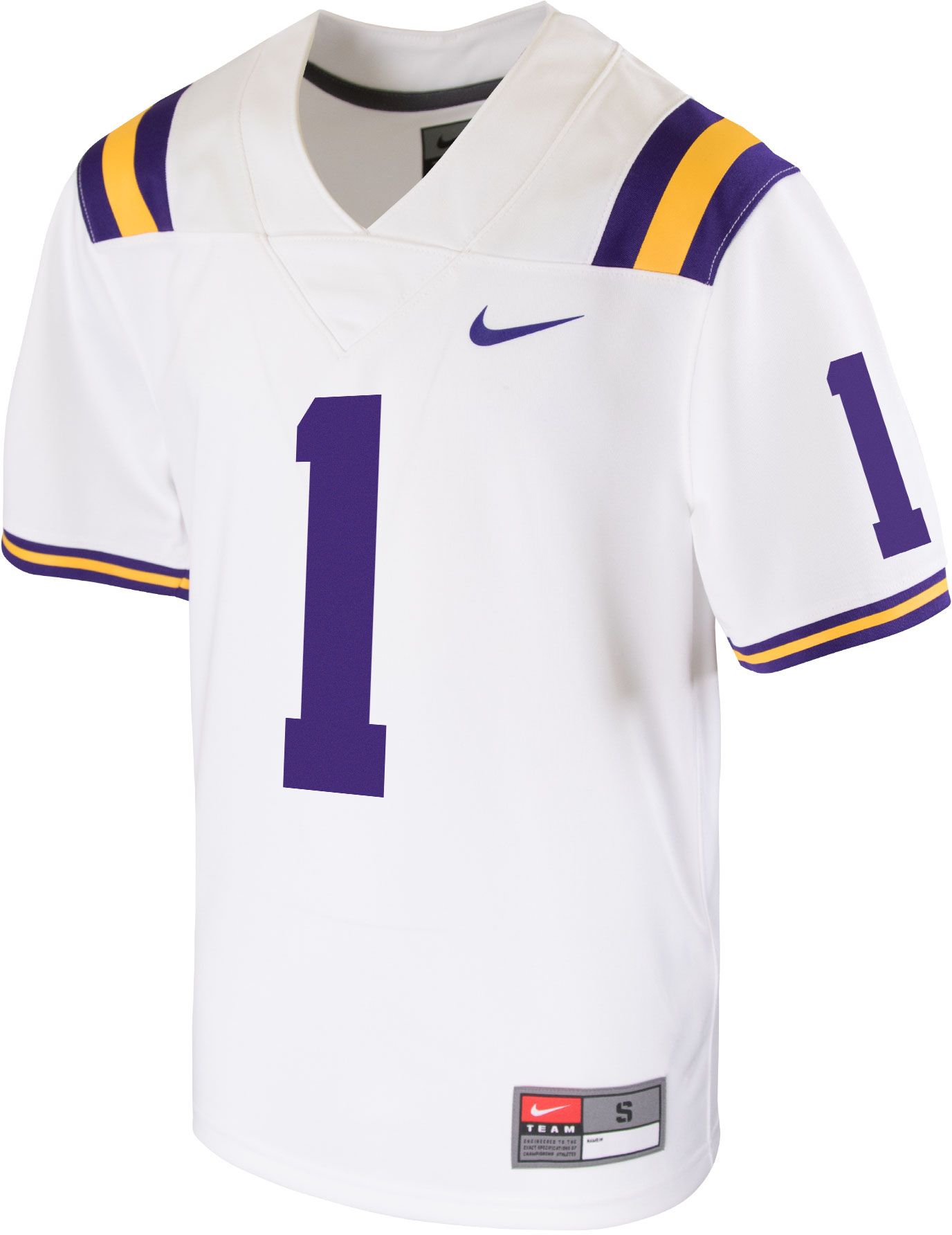 Nike Youth LSU Tigers #1 White Untouchable Game Football Jersey product image