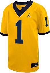 Jordan Youth Michigan Wolverines #1 Maize Untouchable Game Football Jersey product image