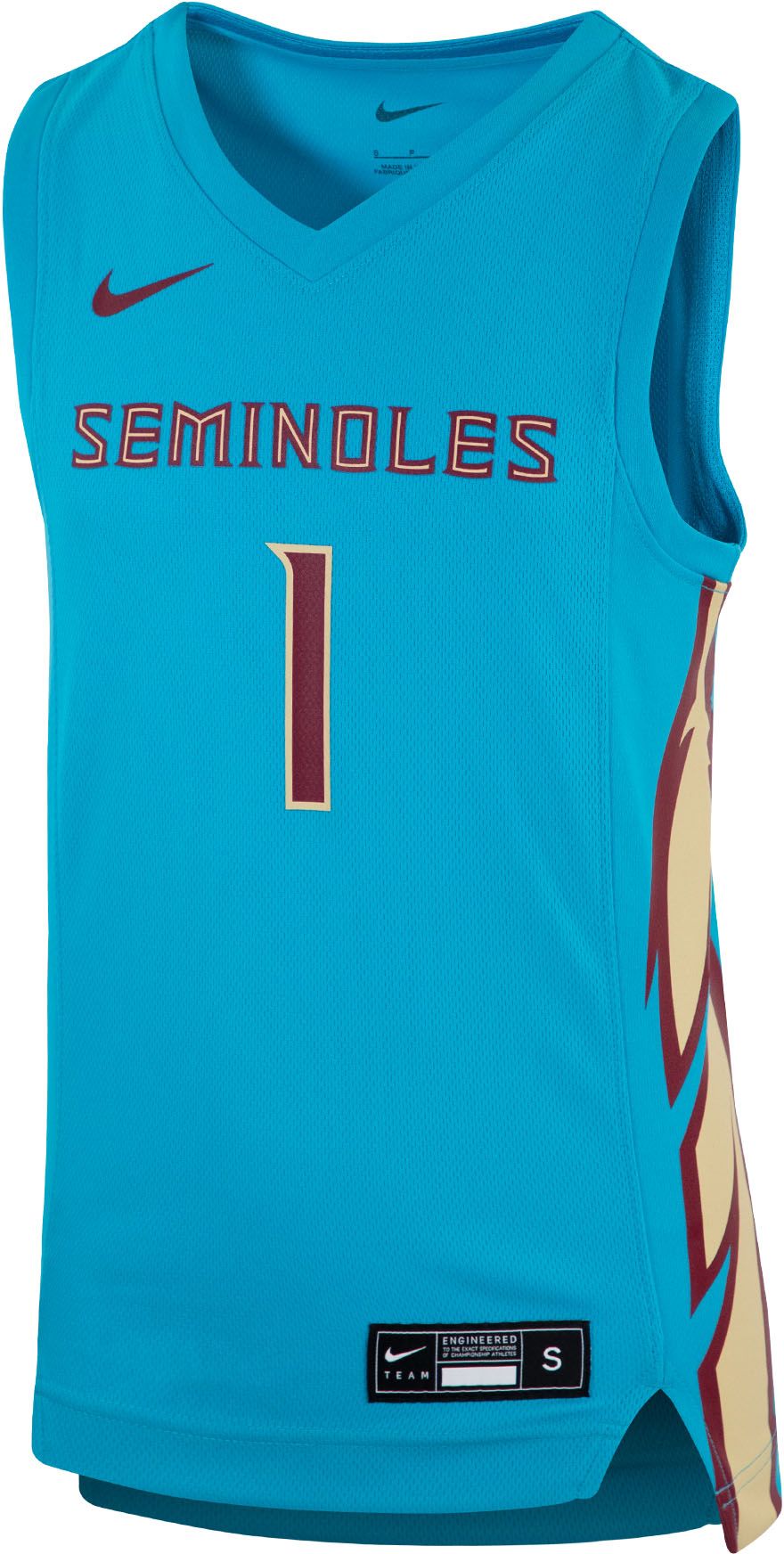 Nike Youth Florida State Seminoles #1 Turquoise Replica Basketball Jersey product image