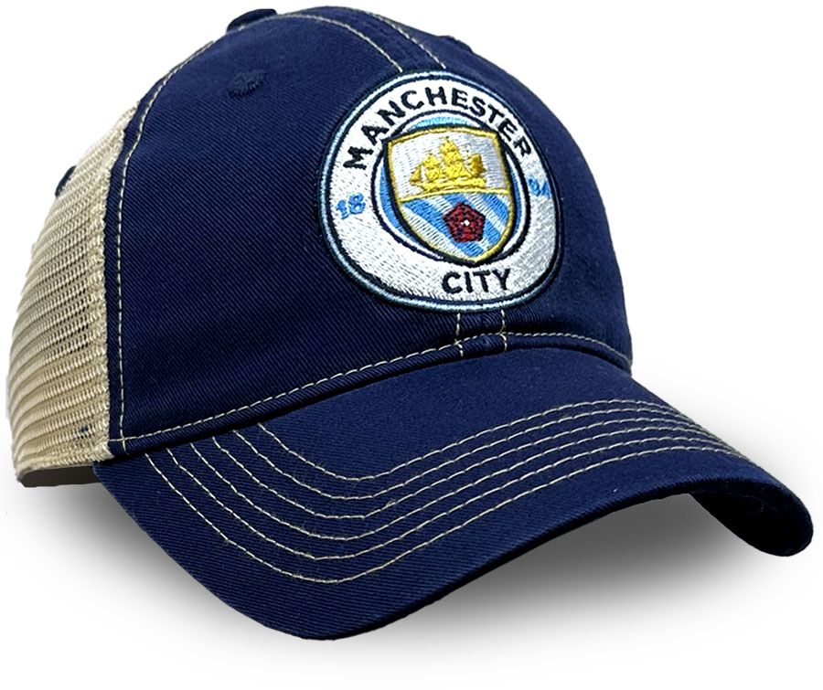 1863 FC Adult Manchester City Vintage Logo Navy Trucker Hat product image