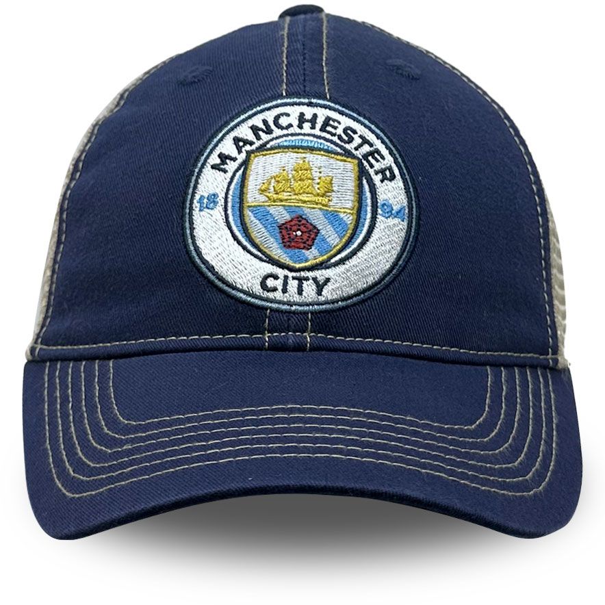 1863 FC Adult Manchester City Vintage Logo Navy Trucker Hat product image