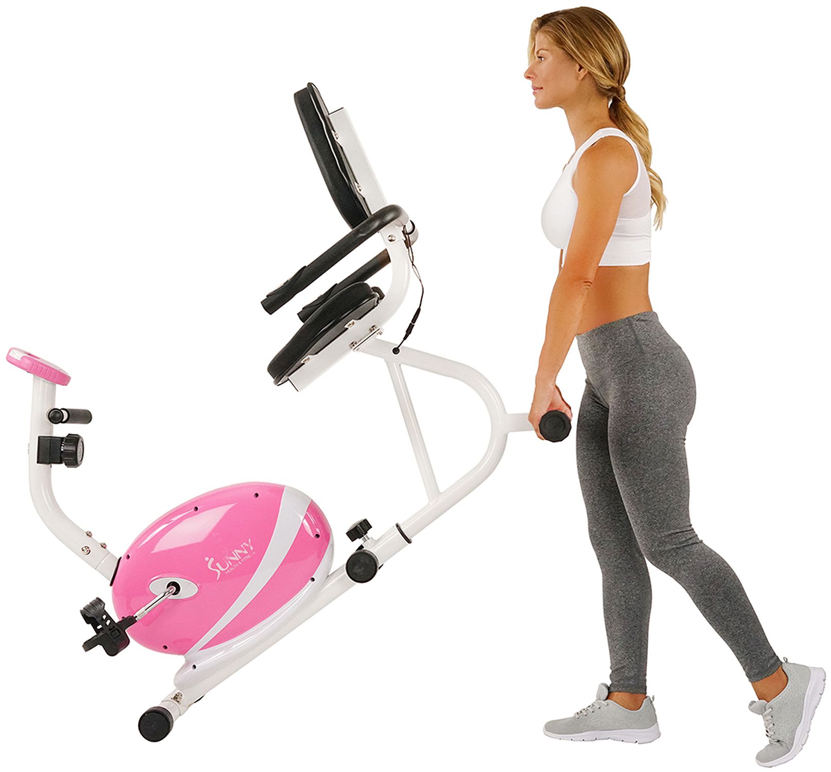 Sunny Health & Fitness P8150 Pink Indoor Cycling Bike product image