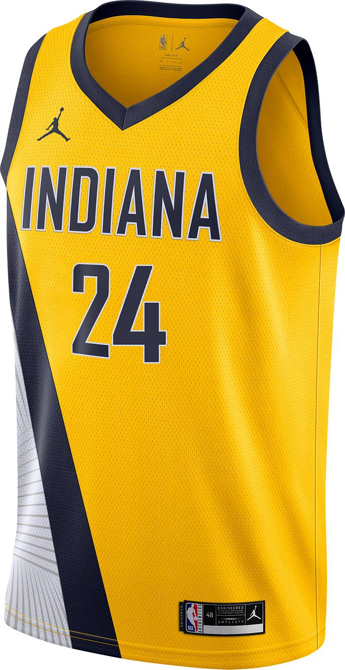 Men & Youth Tyrese Haliburton pacers city jersey gold