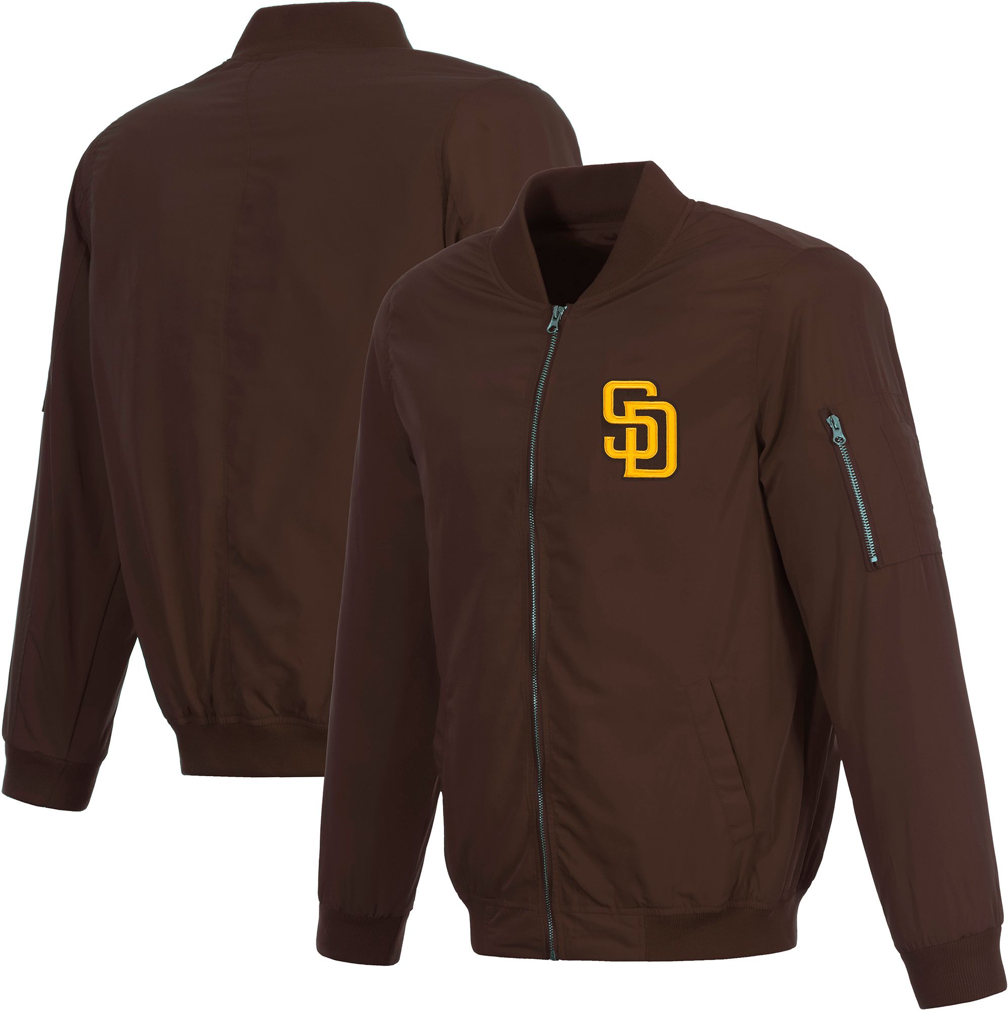 JH Design Men's San Diego Padres Brown Bomber Jacket product image