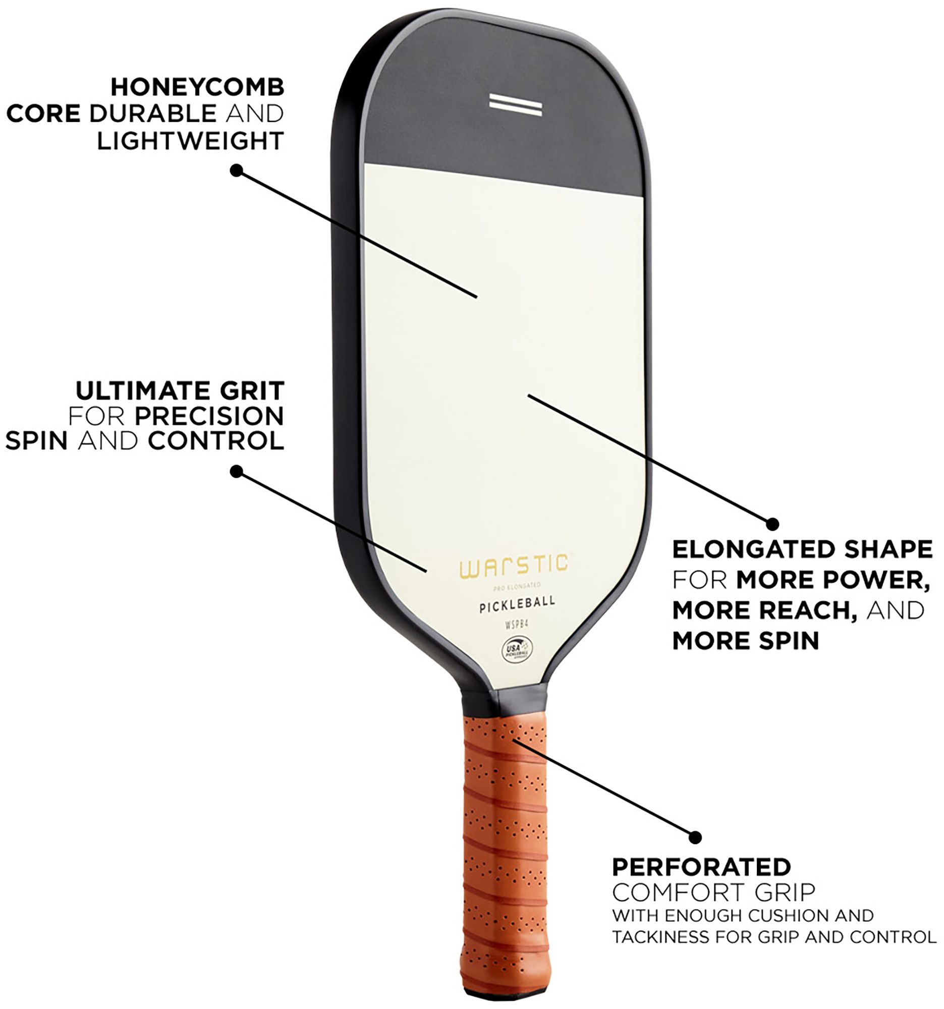Warstic WSPB4 Pro Elongated Pickleball Paddle product image