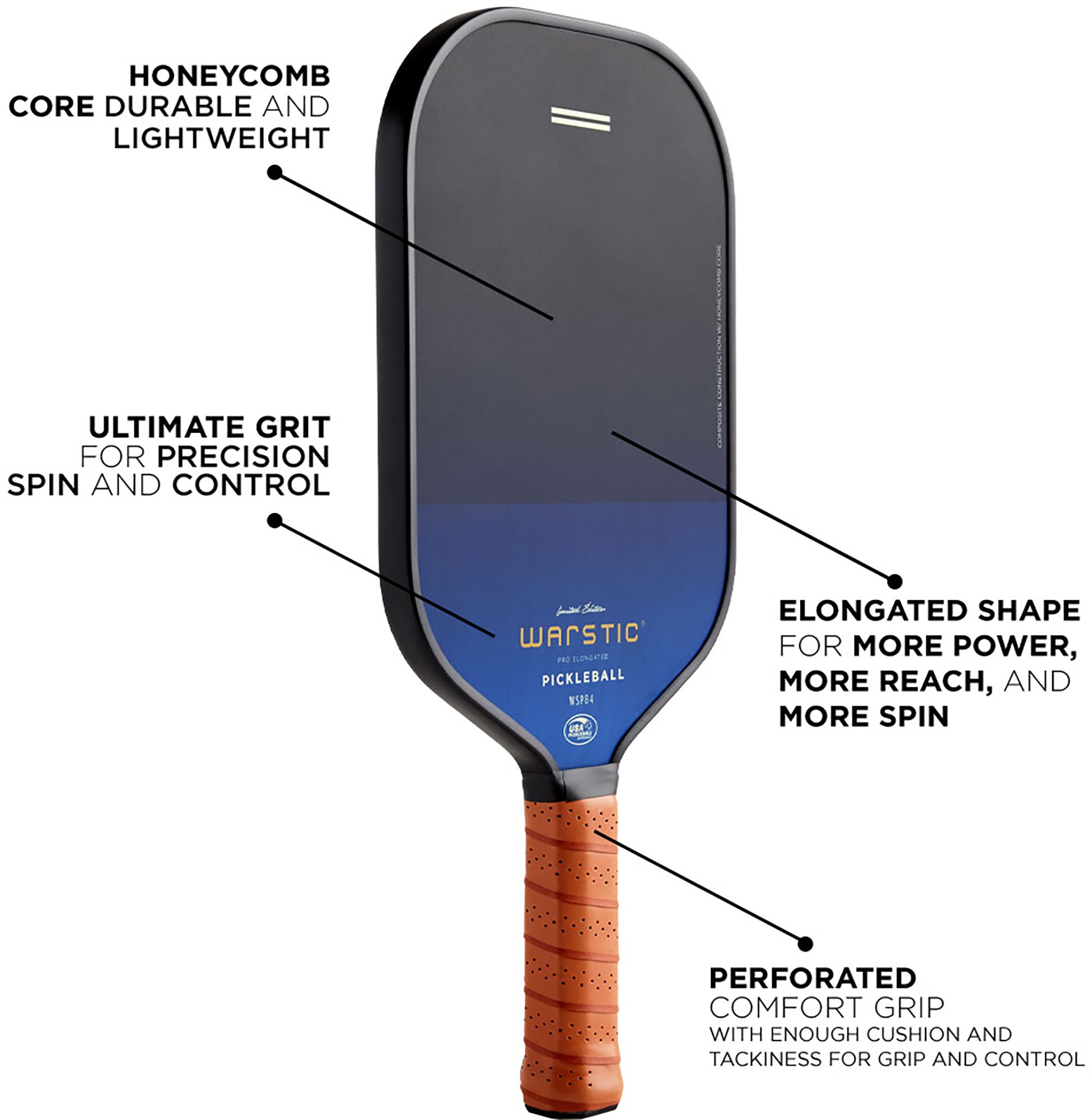 Warstic WSPB4 Pro Elongated Pickleball Paddle product image