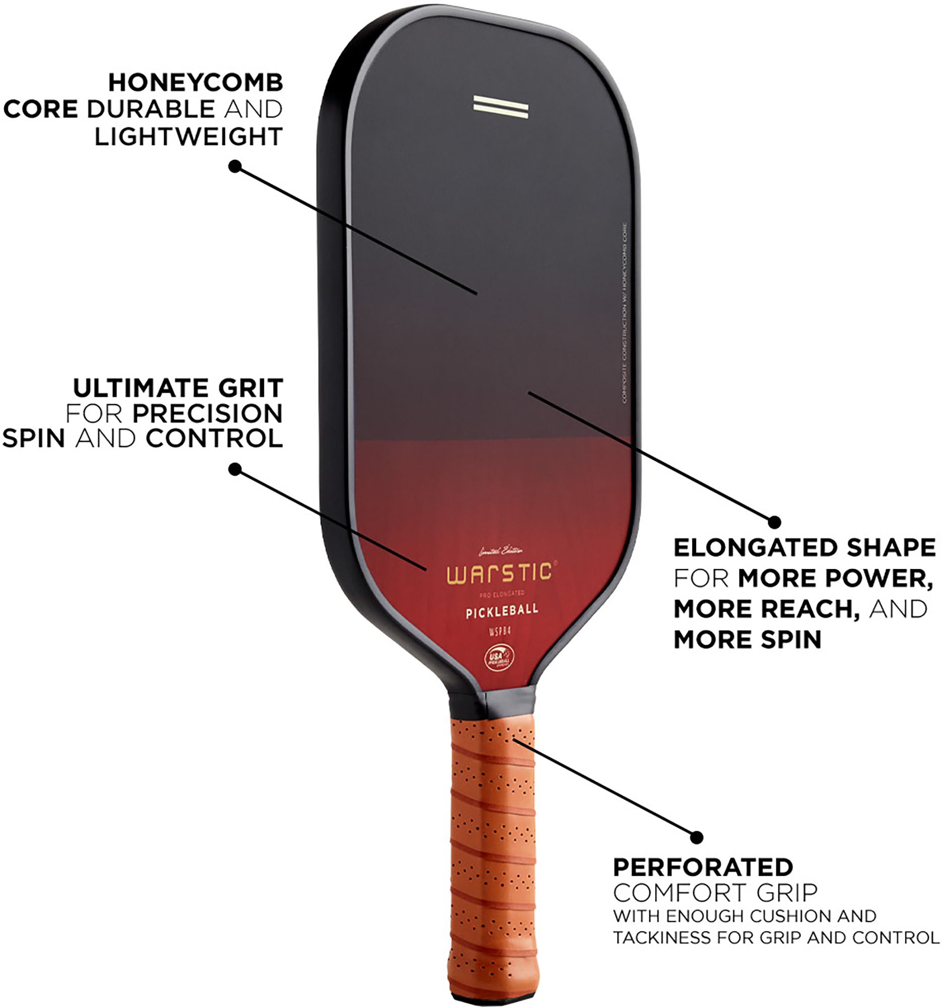 Warstic WSPB4 Pro Elongated Pickleball Paddle product image