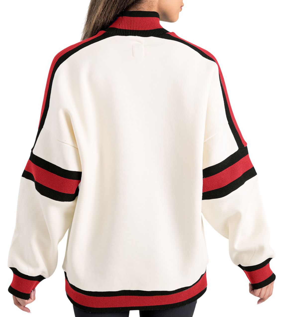 Gameday Couture Women's Ohio State Buckeyes White, Red, and Black Turtleneck Sweatshirt product image