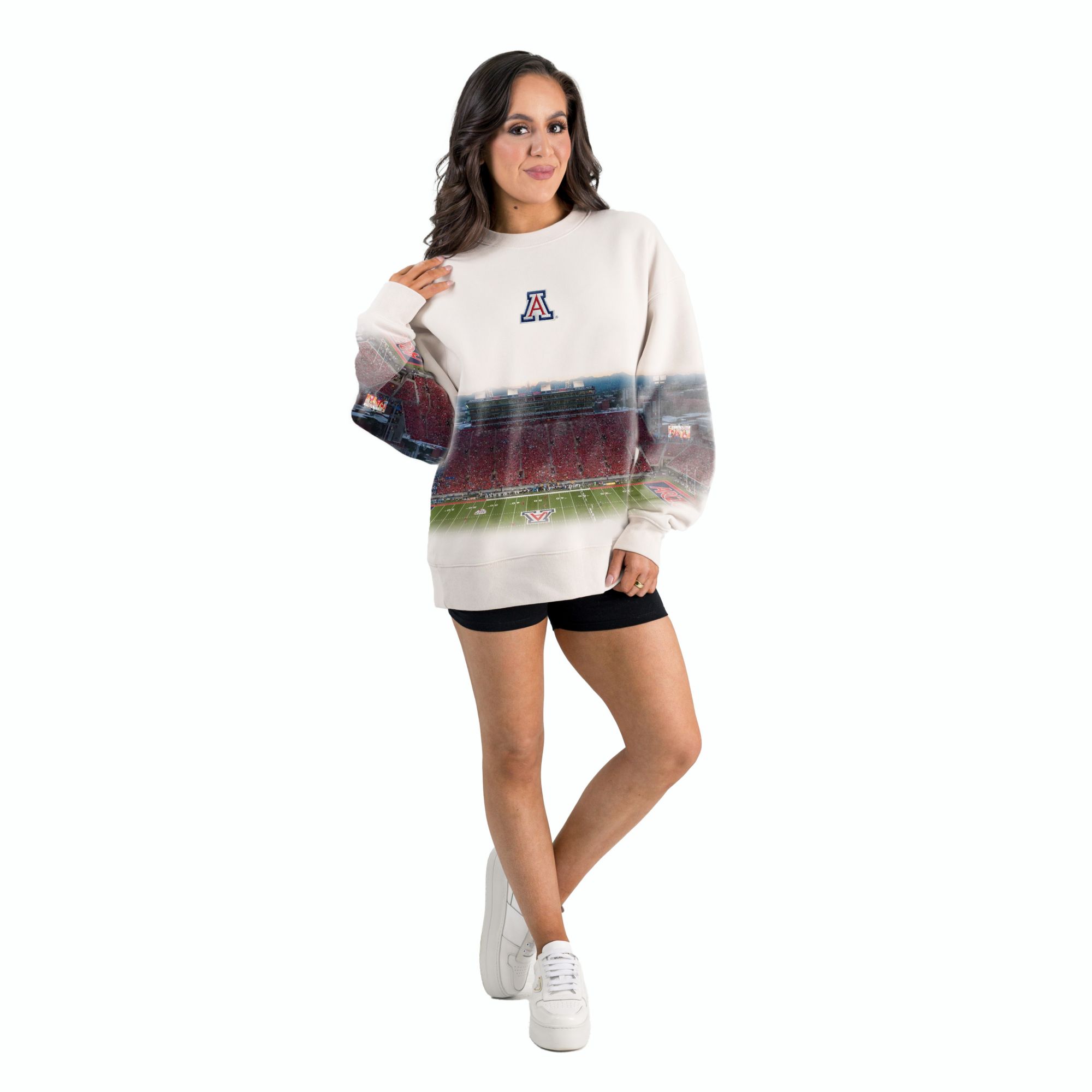 Gameday Couture Women's Arizona Wildcats Ivory Power Move Crew Pullover Sweatshirt product image