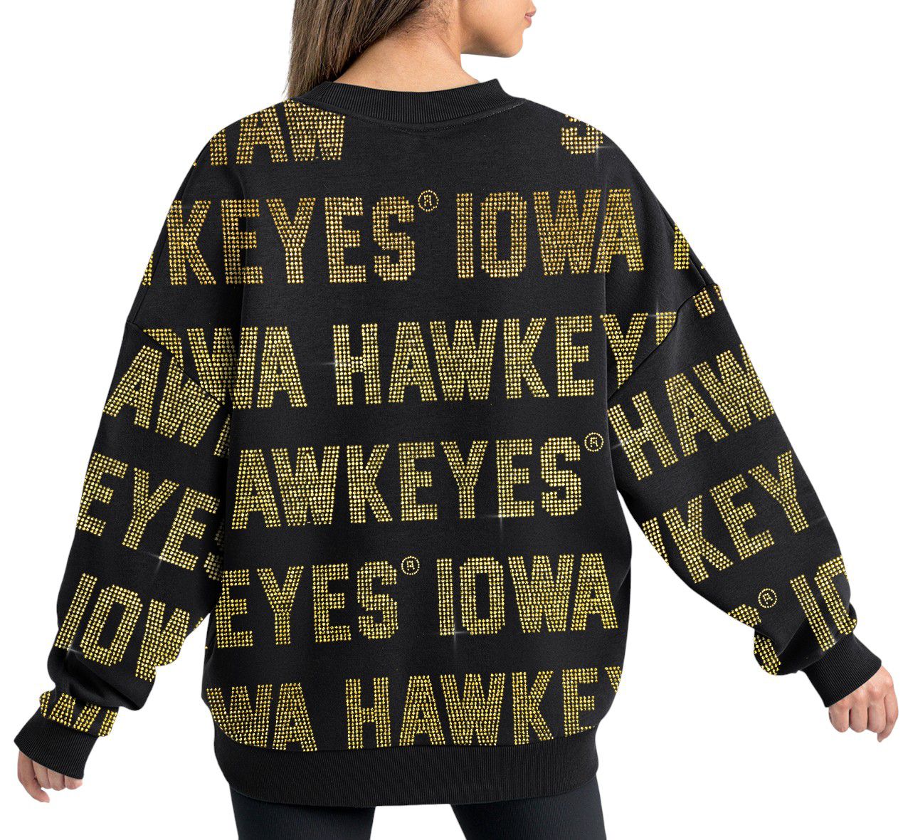Gameday Couture Women's Iowa Hawkeyes Black Hype Crew Pullover Sweatshirt product image