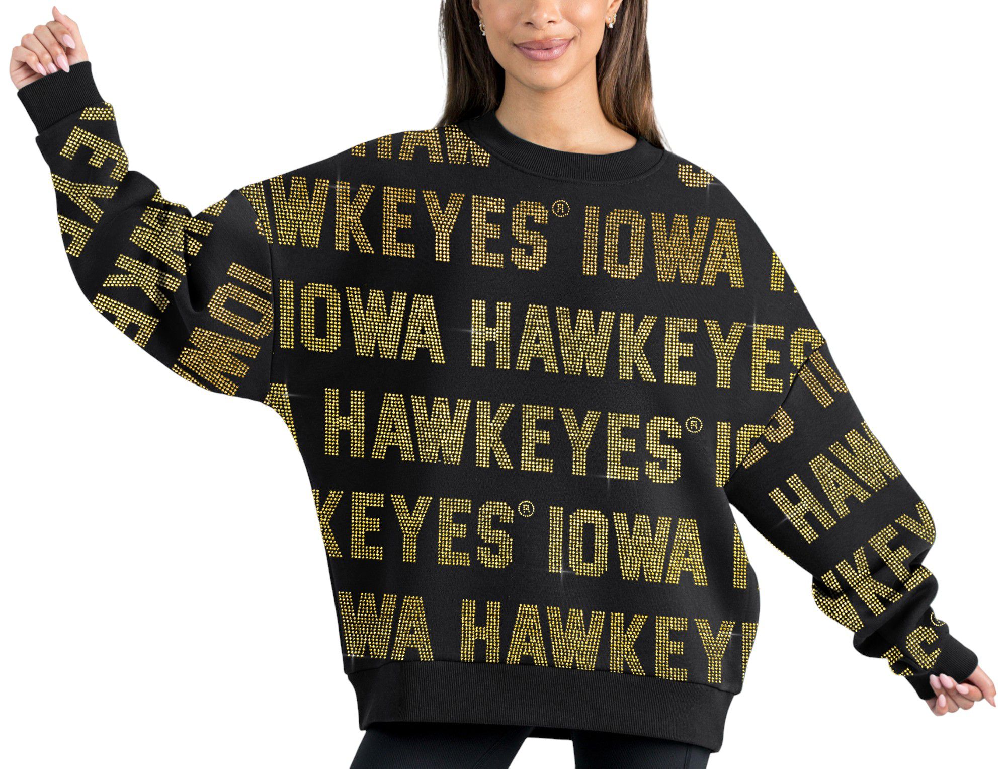 Gameday Couture Women's Iowa Hawkeyes Black Hype Crew Pullover Sweatshirt product image