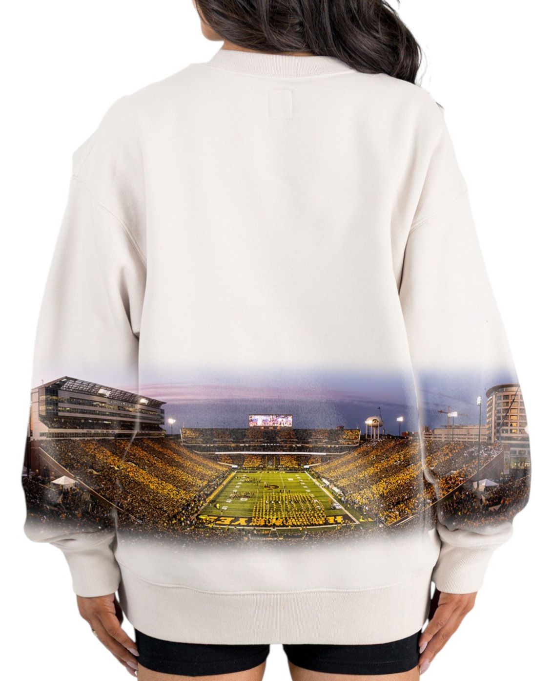Gameday Couture Women's Iowa Hawkeyes Ivory Power Move Crew Pullover Sweatshirt product image