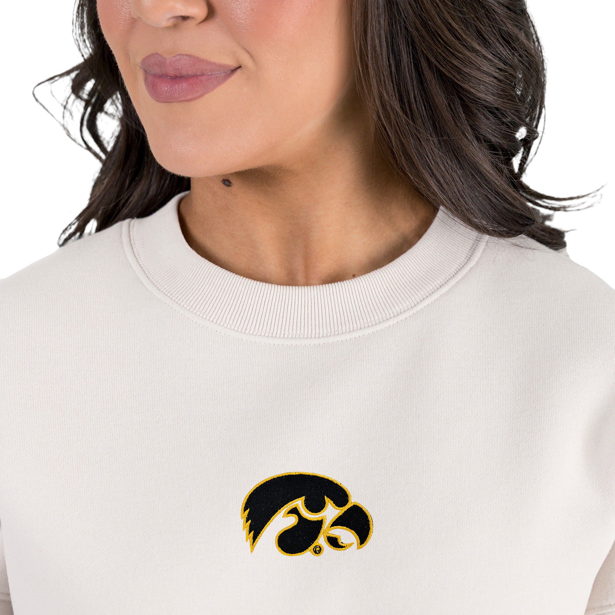 Gameday Couture Women's Iowa Hawkeyes Ivory Power Move Crew Pullover Sweatshirt product image