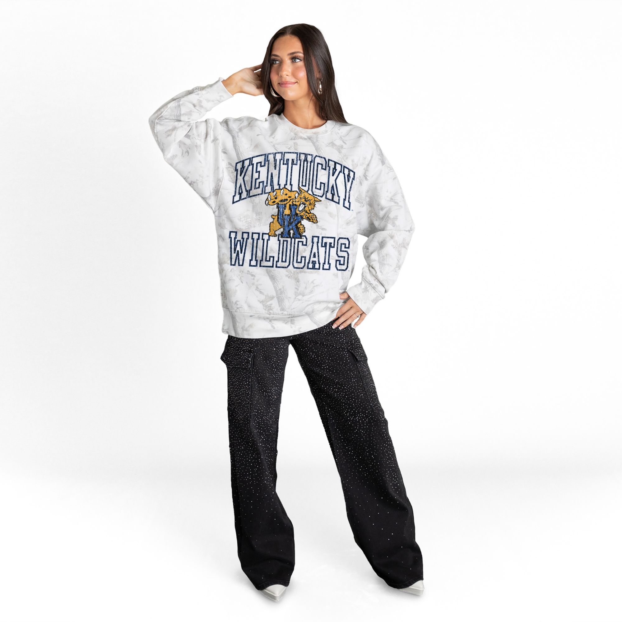 Gameday Couture Women's Kentucky Wildcats Camo White Crewneck Sweatshirt product image