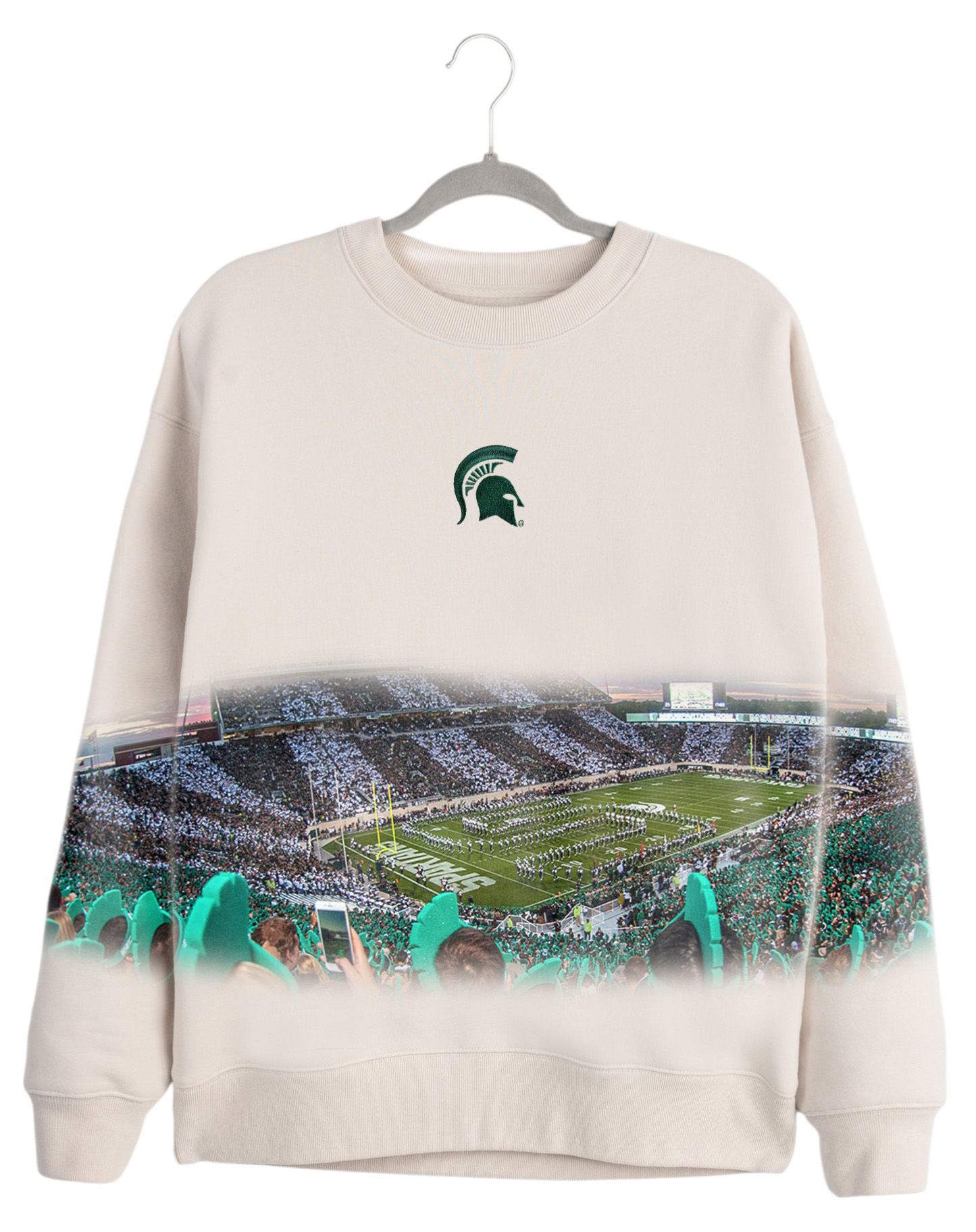 Gameday Couture Women's Michigan State Spartans Ivory Power Move Crew Pullover Sweatshirt product image