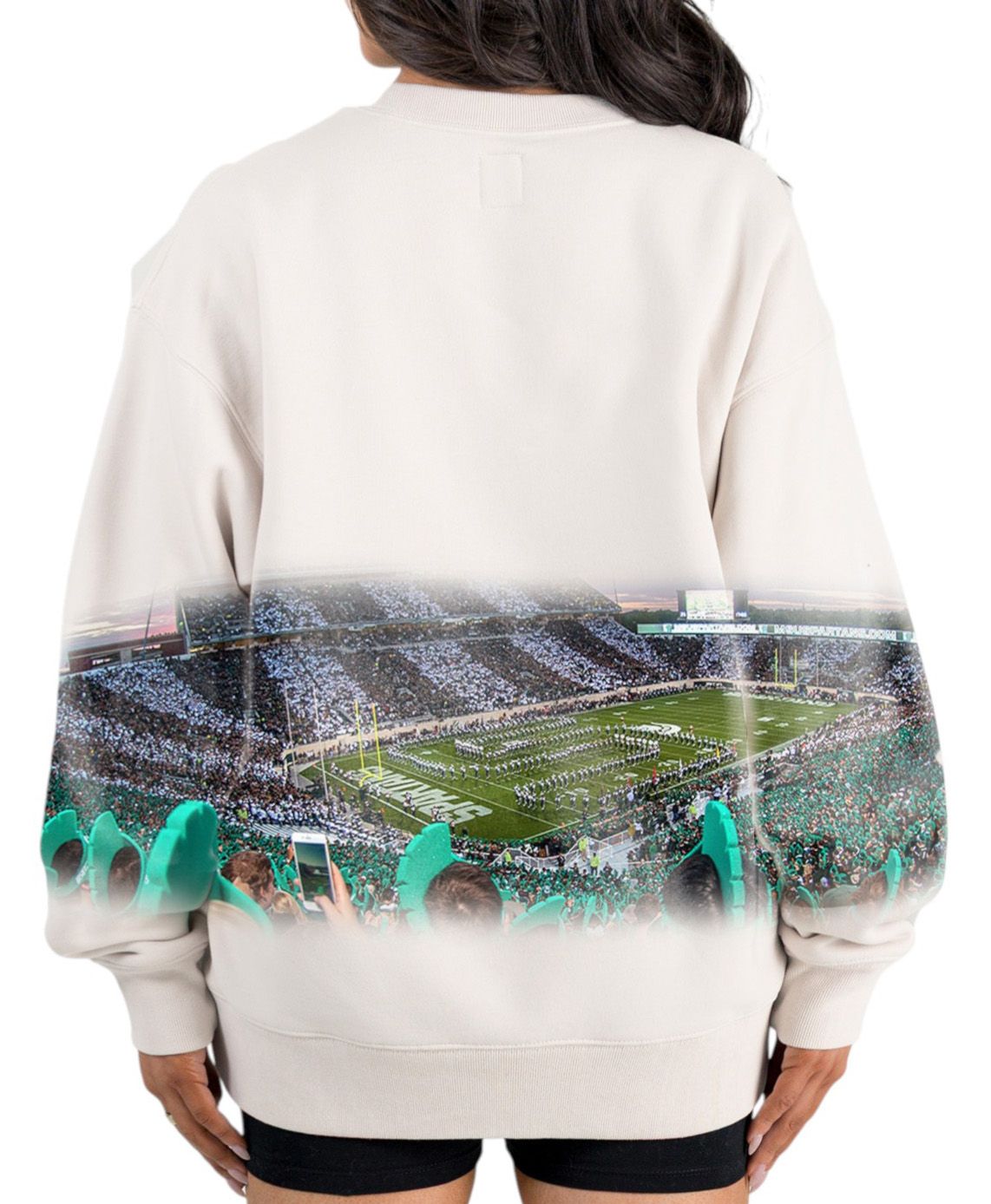 Gameday Couture Women's Michigan State Spartans Ivory Power Move Crew Pullover Sweatshirt product image