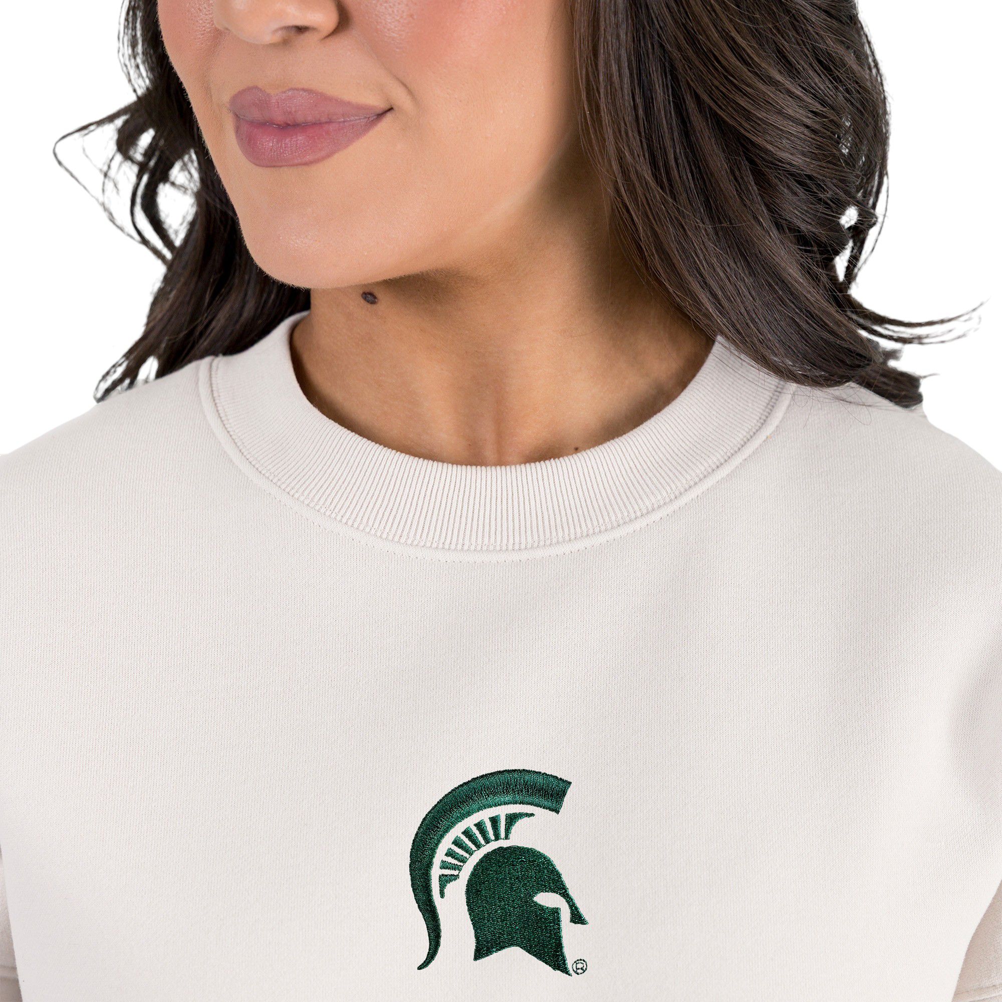 Gameday Couture Women's Michigan State Spartans Ivory Power Move Crew Pullover Sweatshirt product image