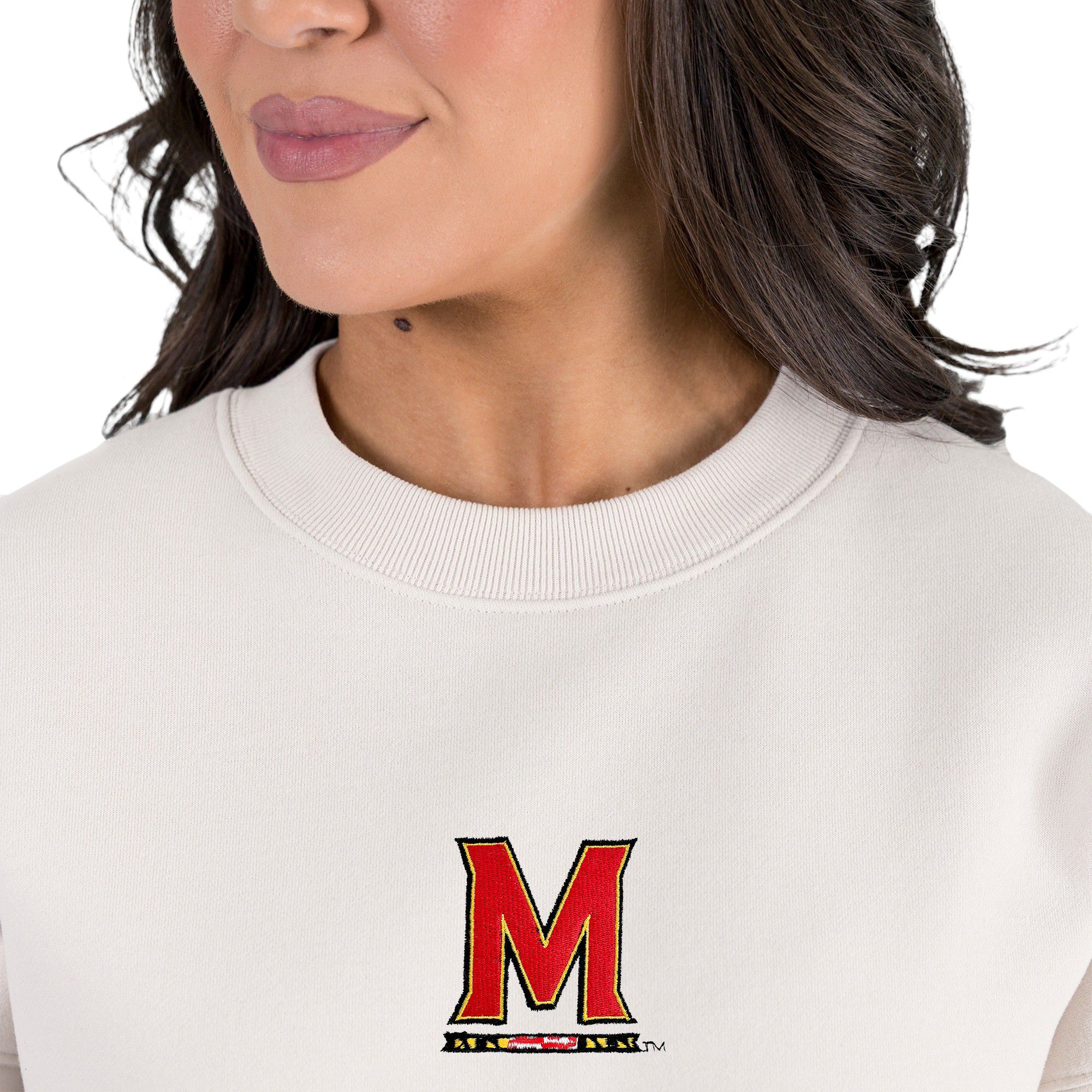 Gameday Couture Women's Maryland Terrapins Ivory Power Move Crew Pullover Sweatshirt product image