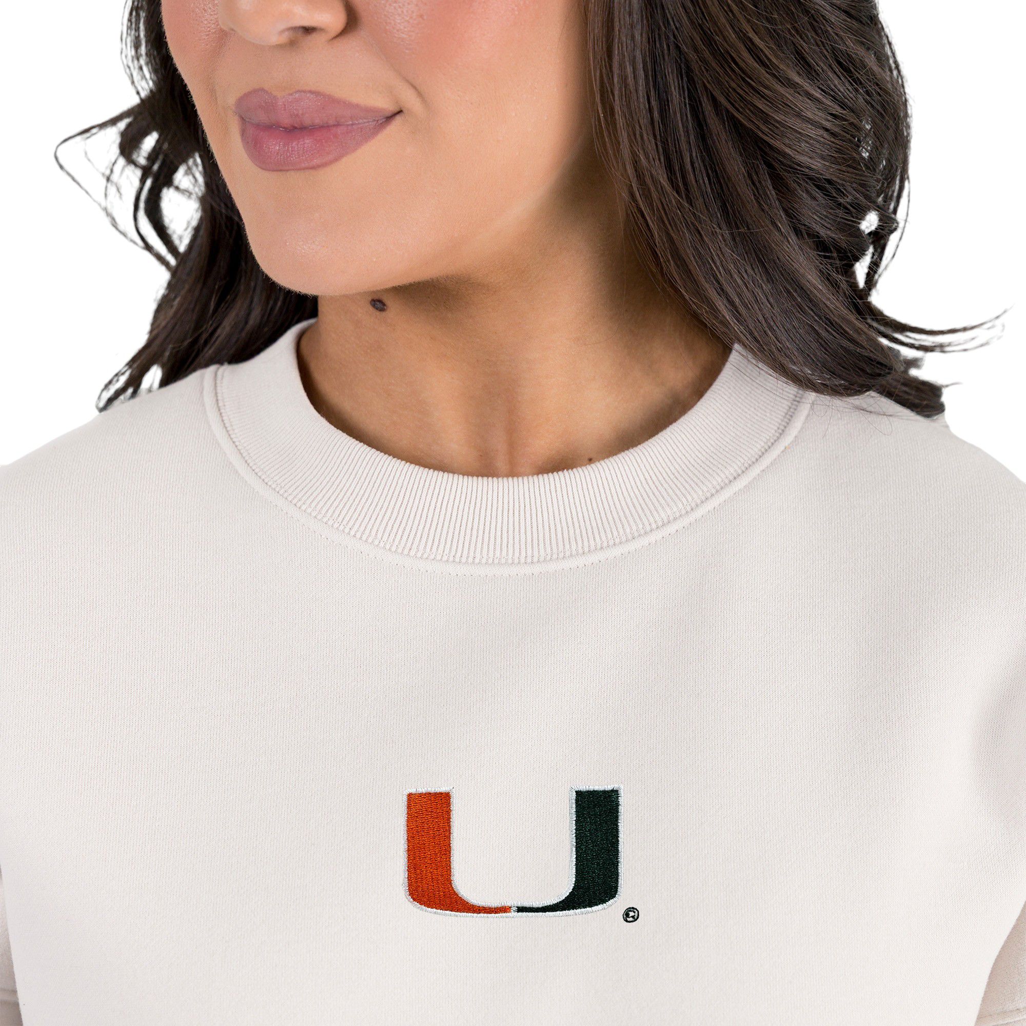 Gameday Couture Women's Miami Hurricanes Ivory Power Move Crew Pullover Sweatshirt product image
