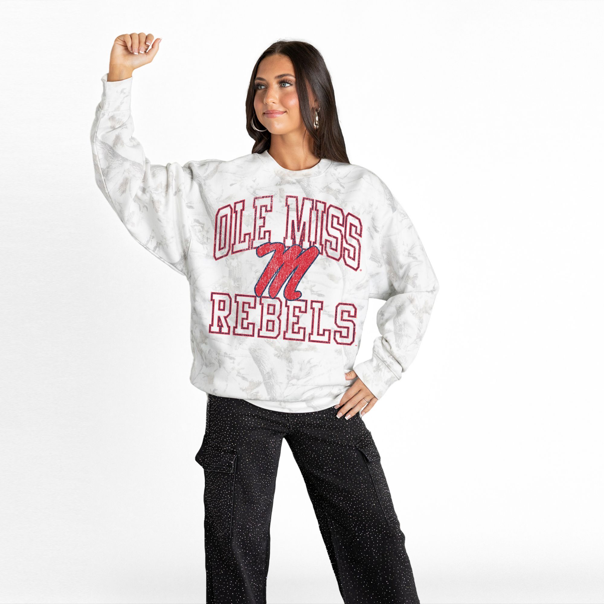 Gameday Couture Women's Ole Miss Rebels White Camo Crewneck Sweatshirt product image