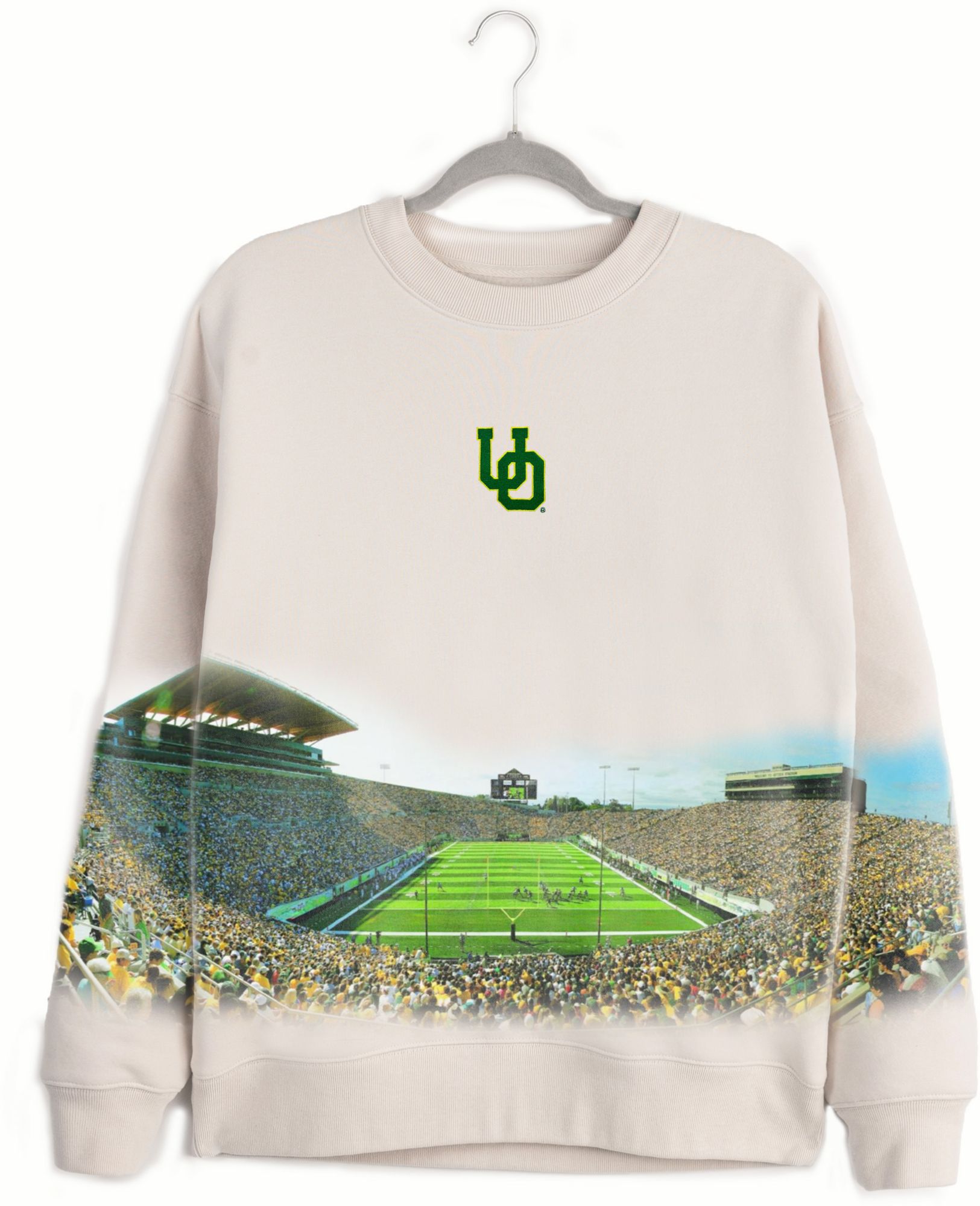 Gameday Couture Women's Oregon Ducks Ivory Power Move Crew Pullover Sweatshirt product image