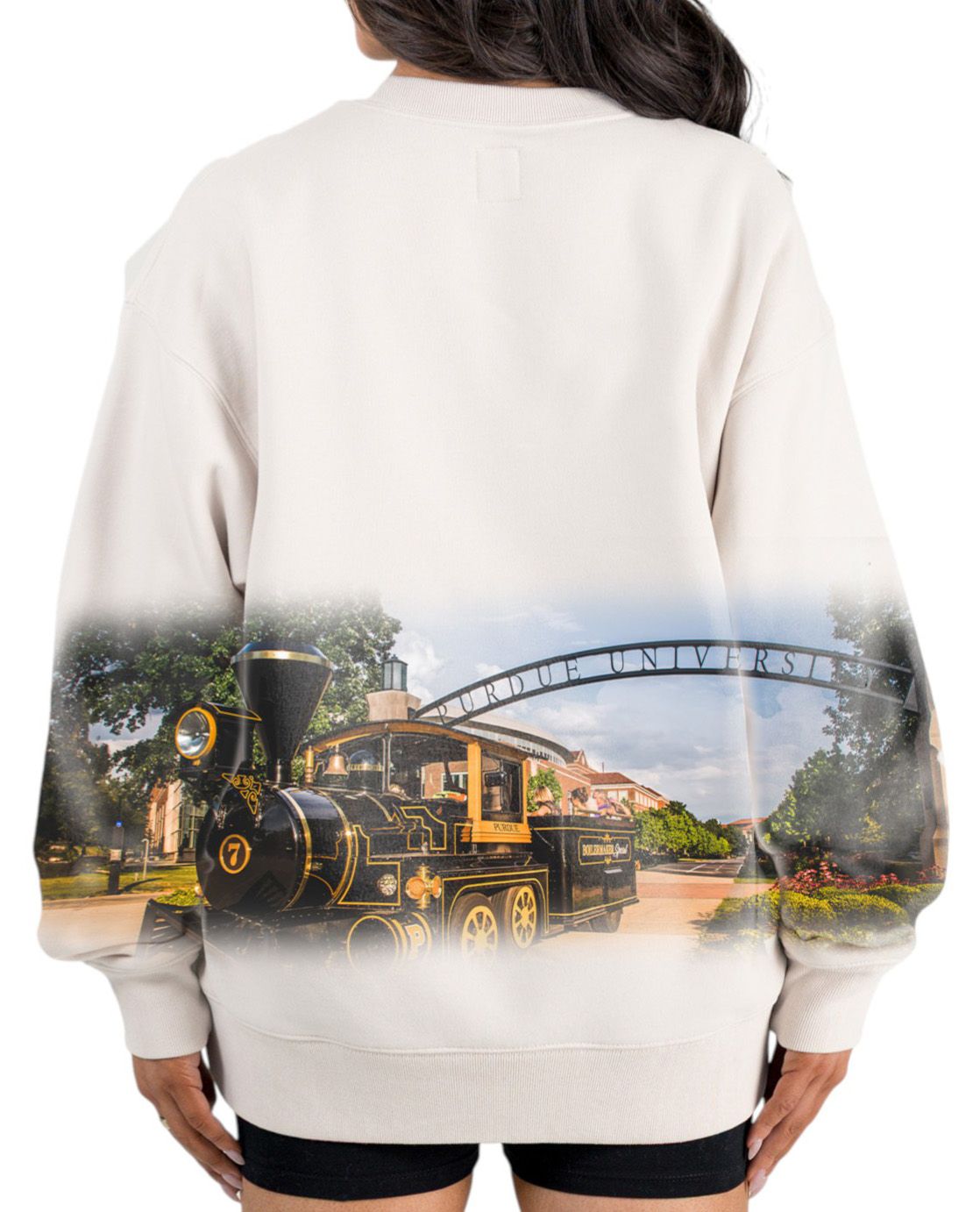 Gameday Couture Women's Purdue Boilermakers Ivory Power Move Crew Pullover Sweatshirt product image