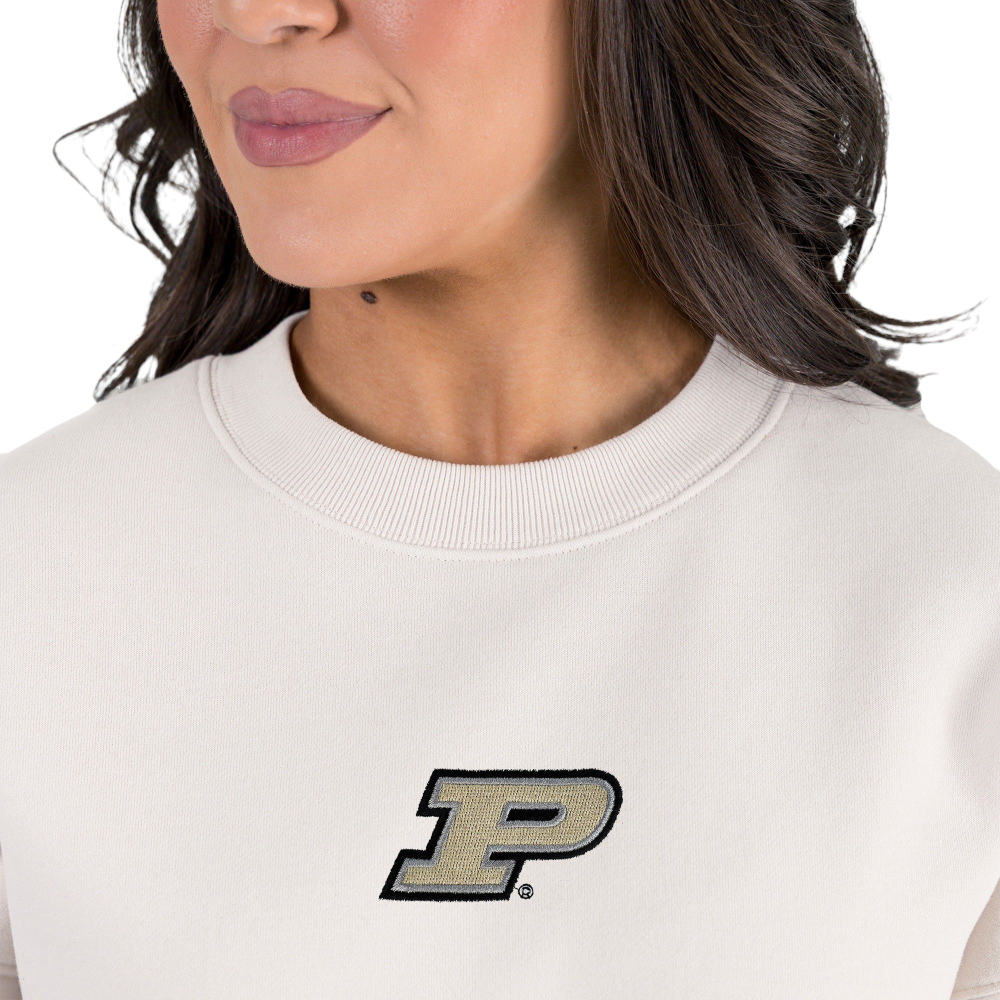 Gameday Couture Women's Purdue Boilermakers Ivory Power Move Crew Pullover Sweatshirt product image