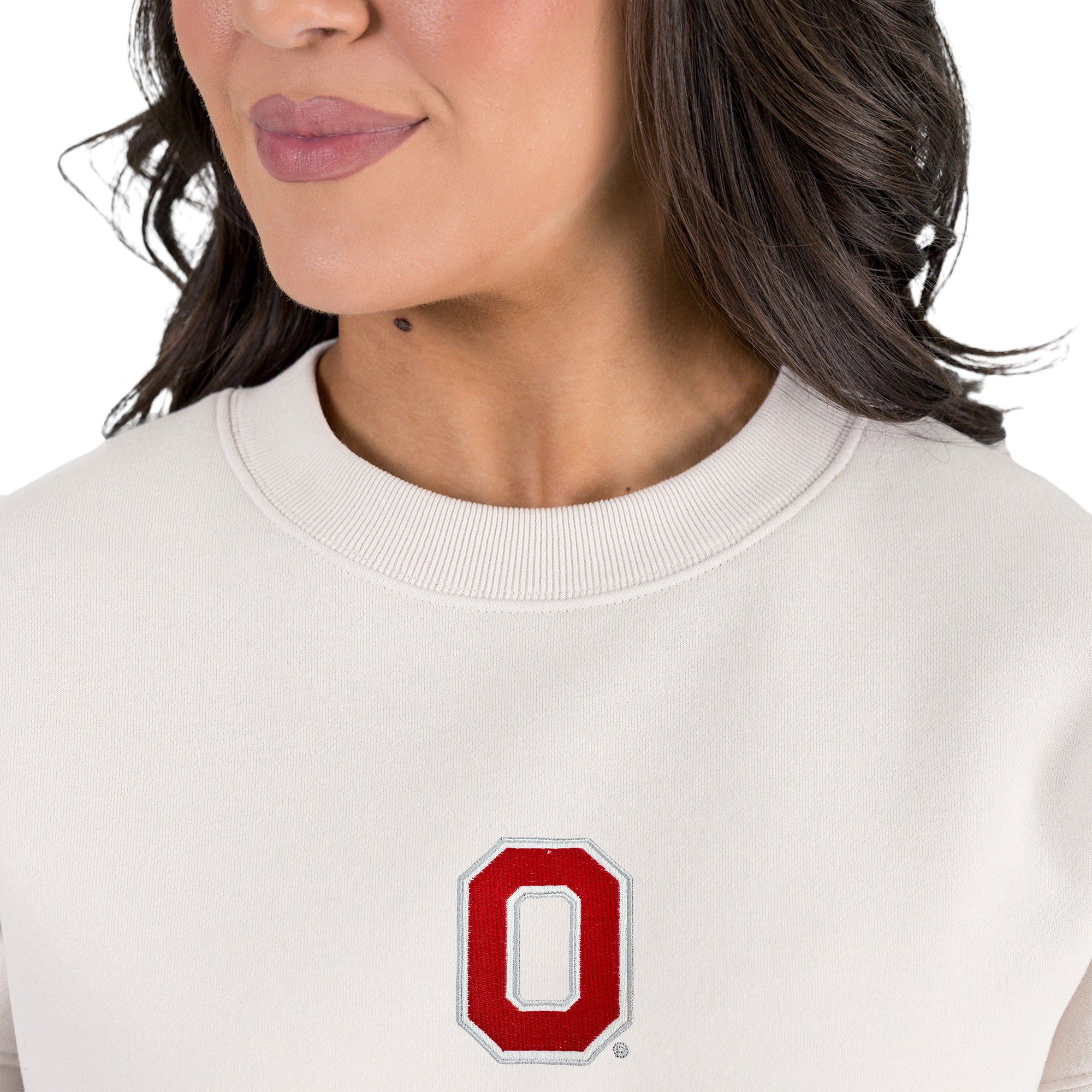Gameday Couture Women's Ohio State Buckeyes Ivory Power Move Crew Pullover Sweatshirt product image