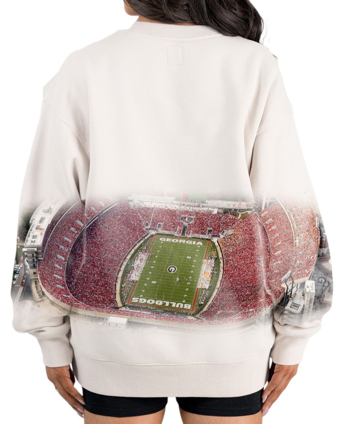 Gameday Couture Women's Georgia Bulldogs Ivory Power Move Crew Pullover Sweatshirt product image