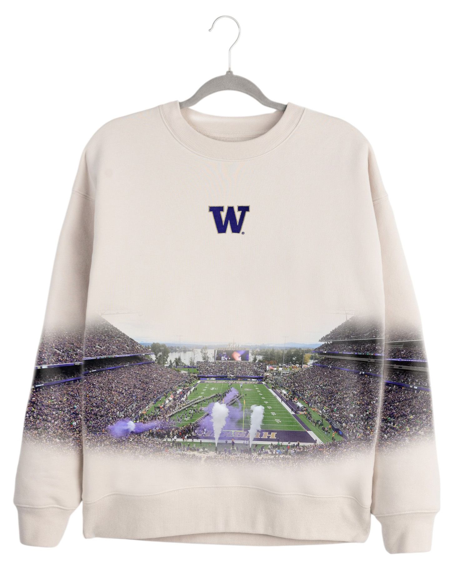 Gameday Couture Women's Washington Huskies Ivory Power Move Crew Pullover Sweatshirt product image