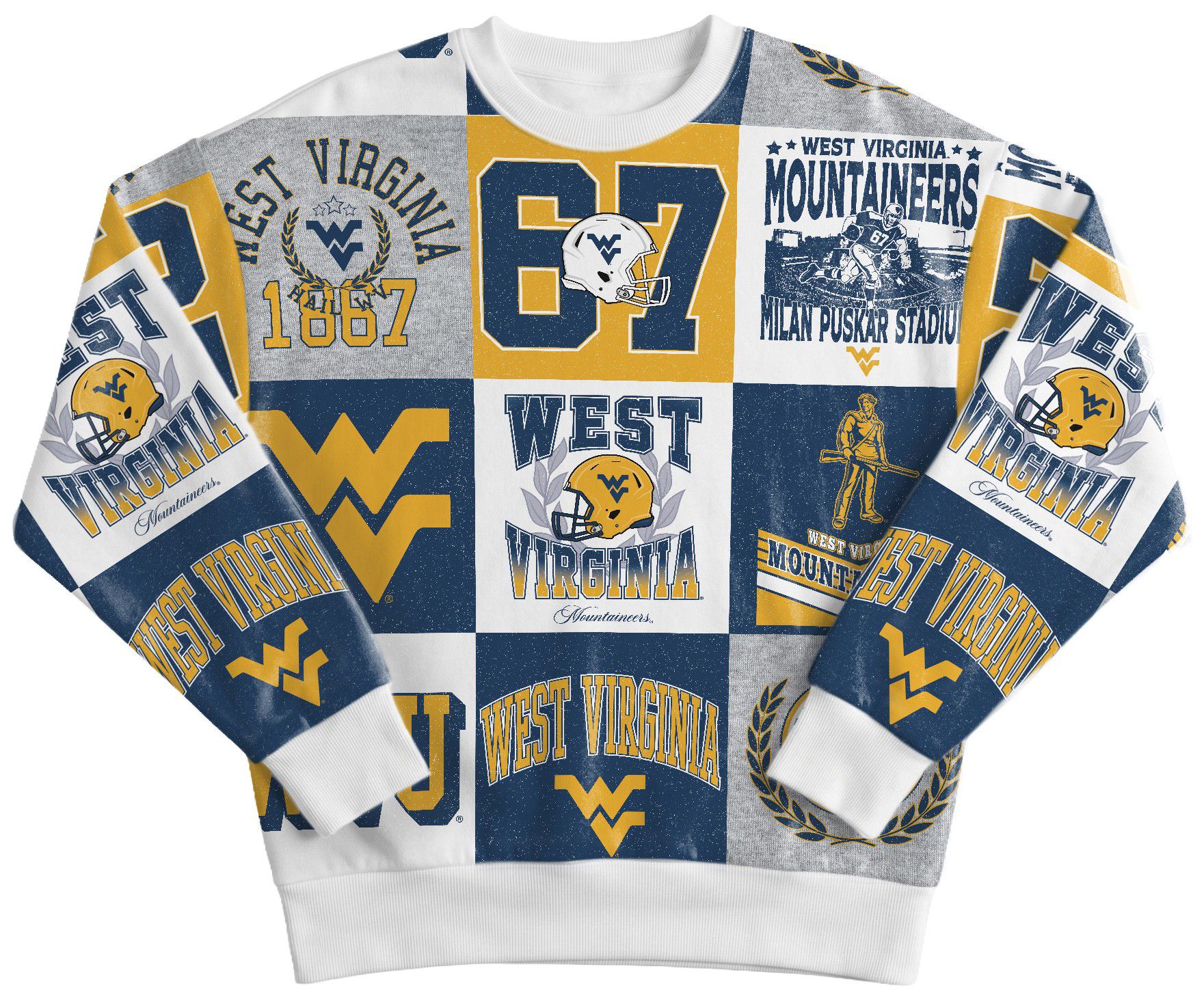 Gameday Couture Women's West Virginia Mountaineers All Over Print Crewneck Sweatshirt product image