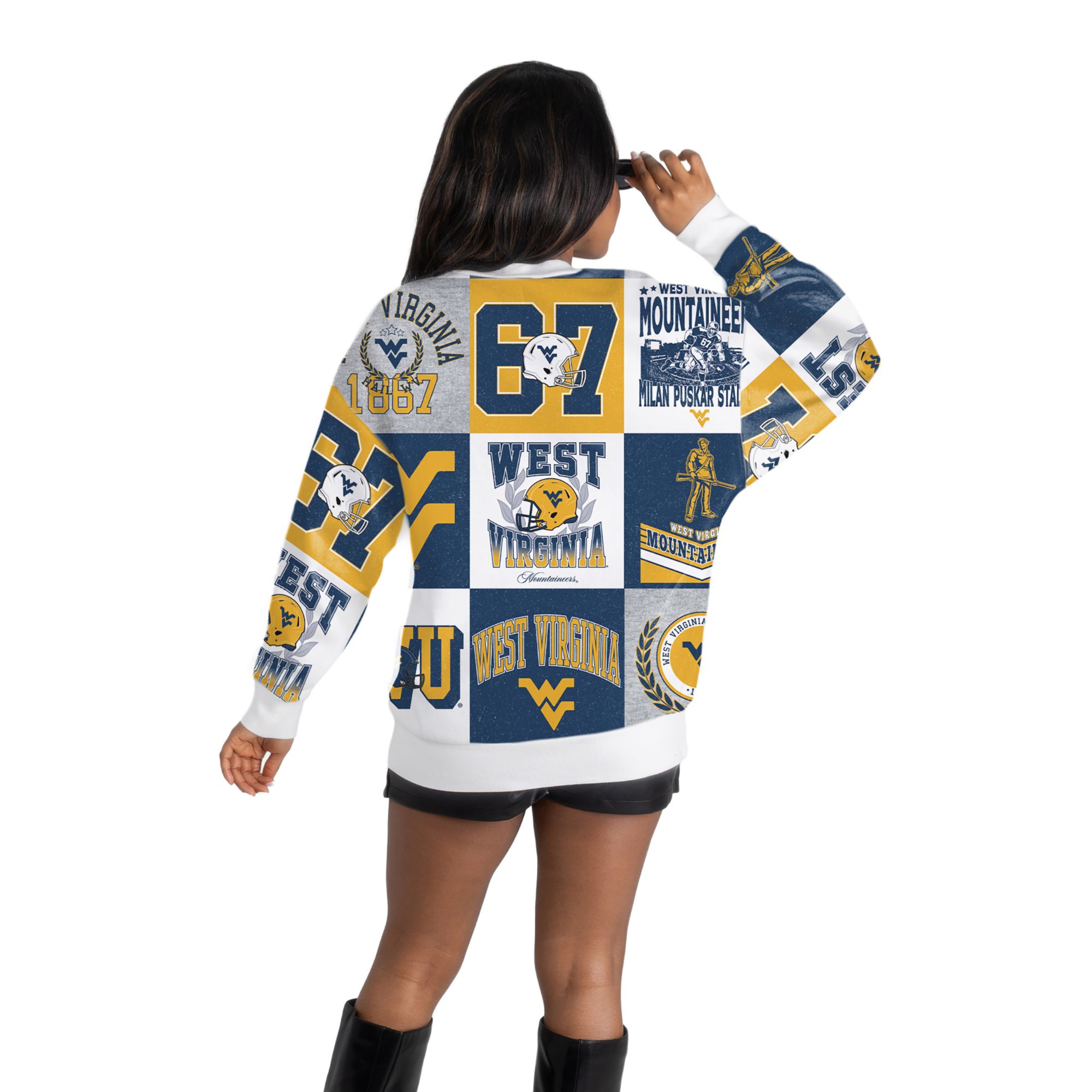 Gameday Couture Women's West Virginia Mountaineers All Over Print Crewneck Sweatshirt product image