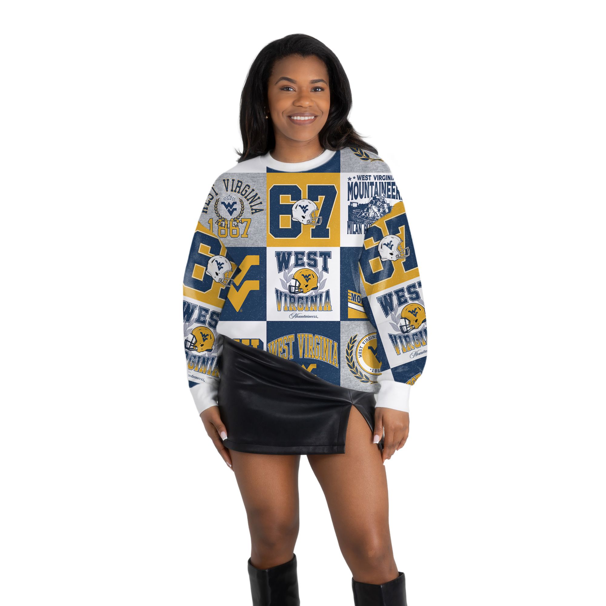 Gameday Couture Women's West Virginia Mountaineers All Over Print Crewneck Sweatshirt product image