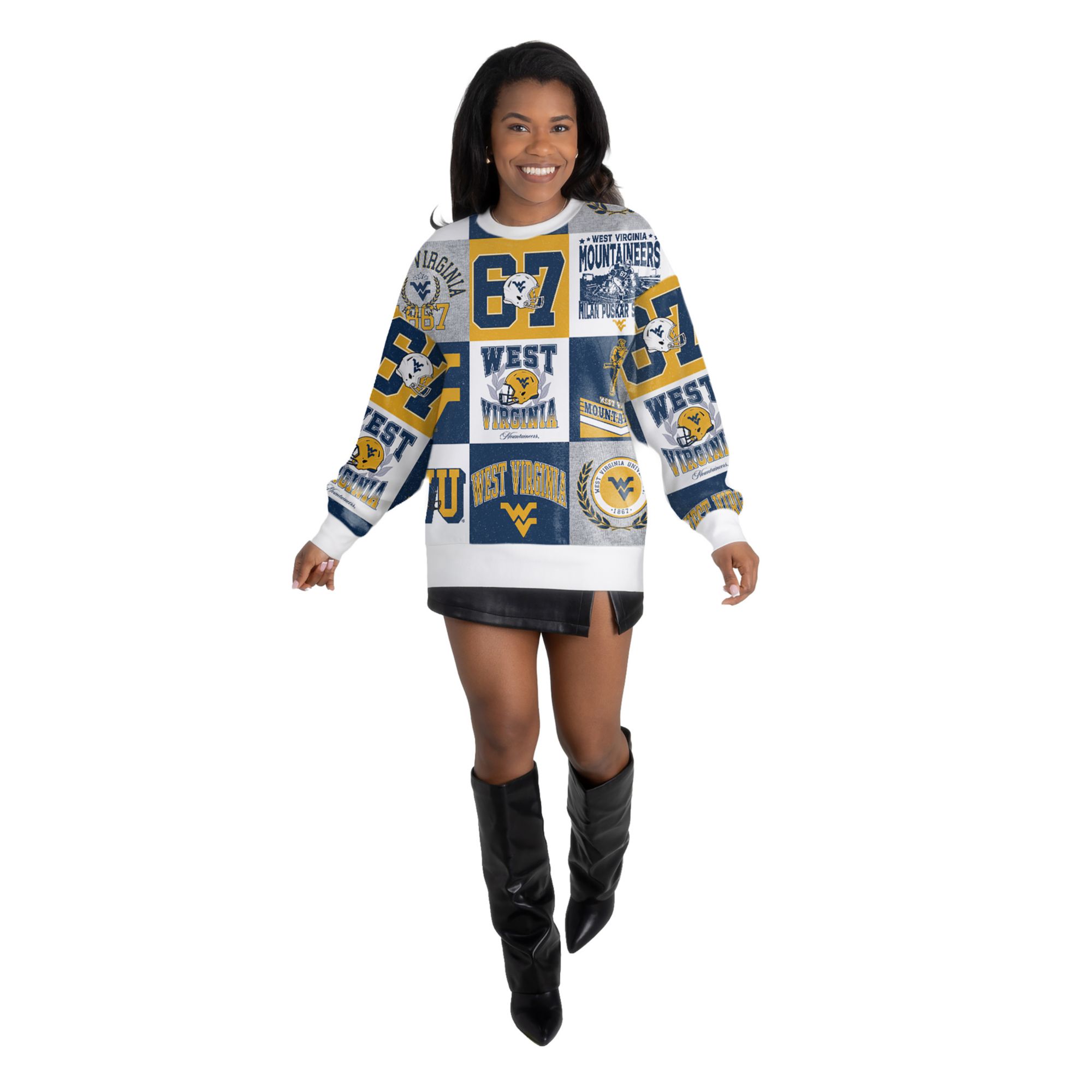 Gameday Couture Women's West Virginia Mountaineers All Over Print Crewneck Sweatshirt product image