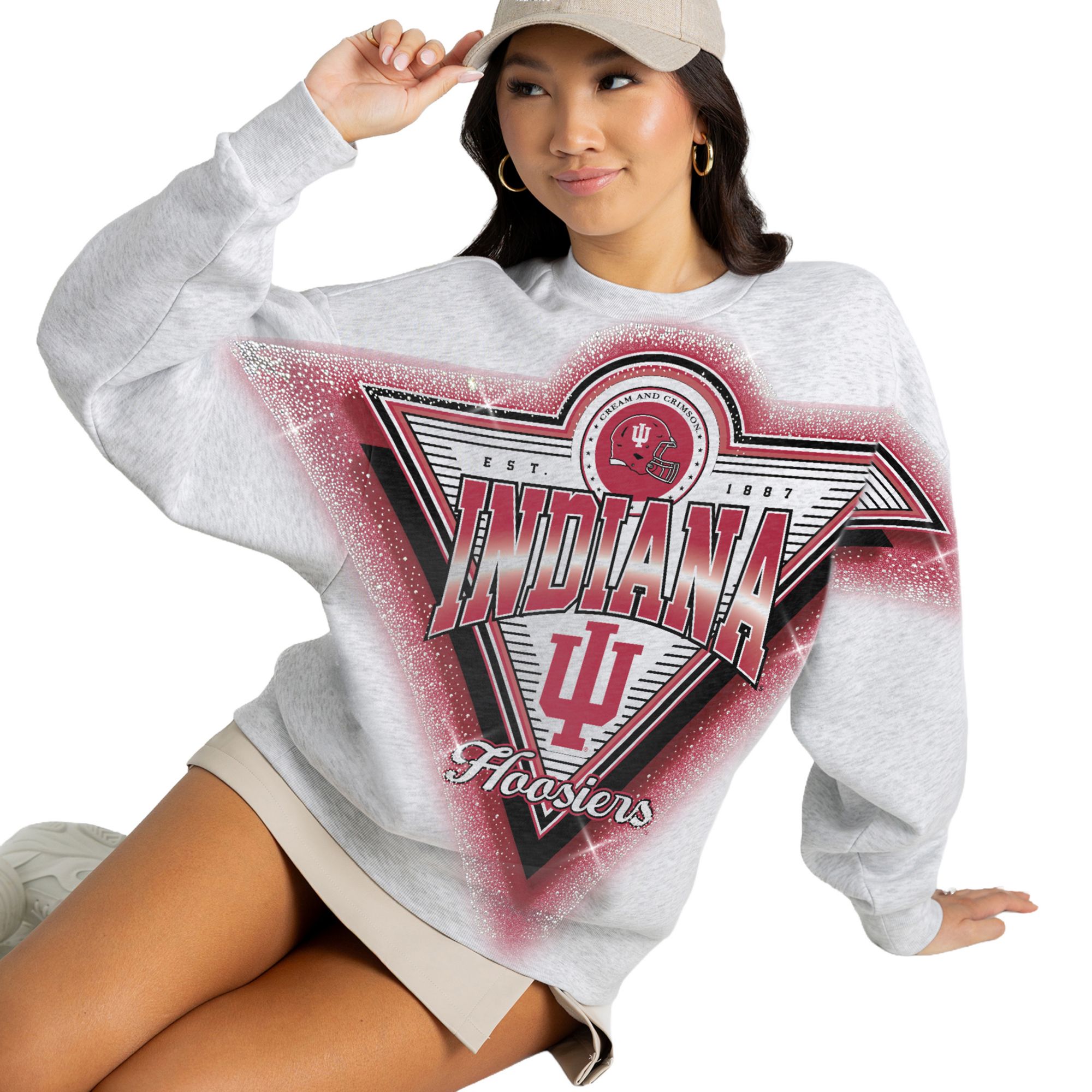 Gameday Couture Women's Indiana Hoosiers Rhinestone Premium Crewneck Sweatshirt product image