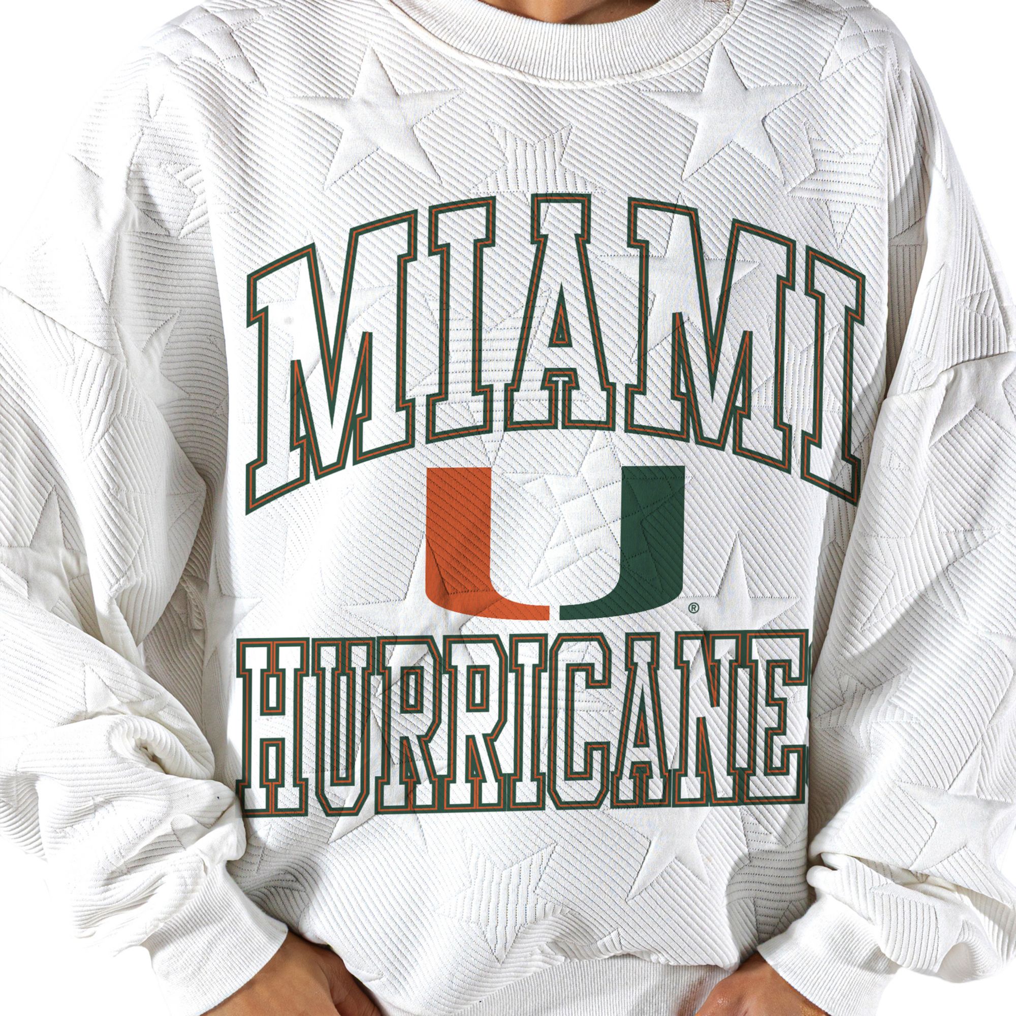 Gameday Couture Women's Miami Hurricanes Embossed Stars Premium Crewneck Sweatshirt product image