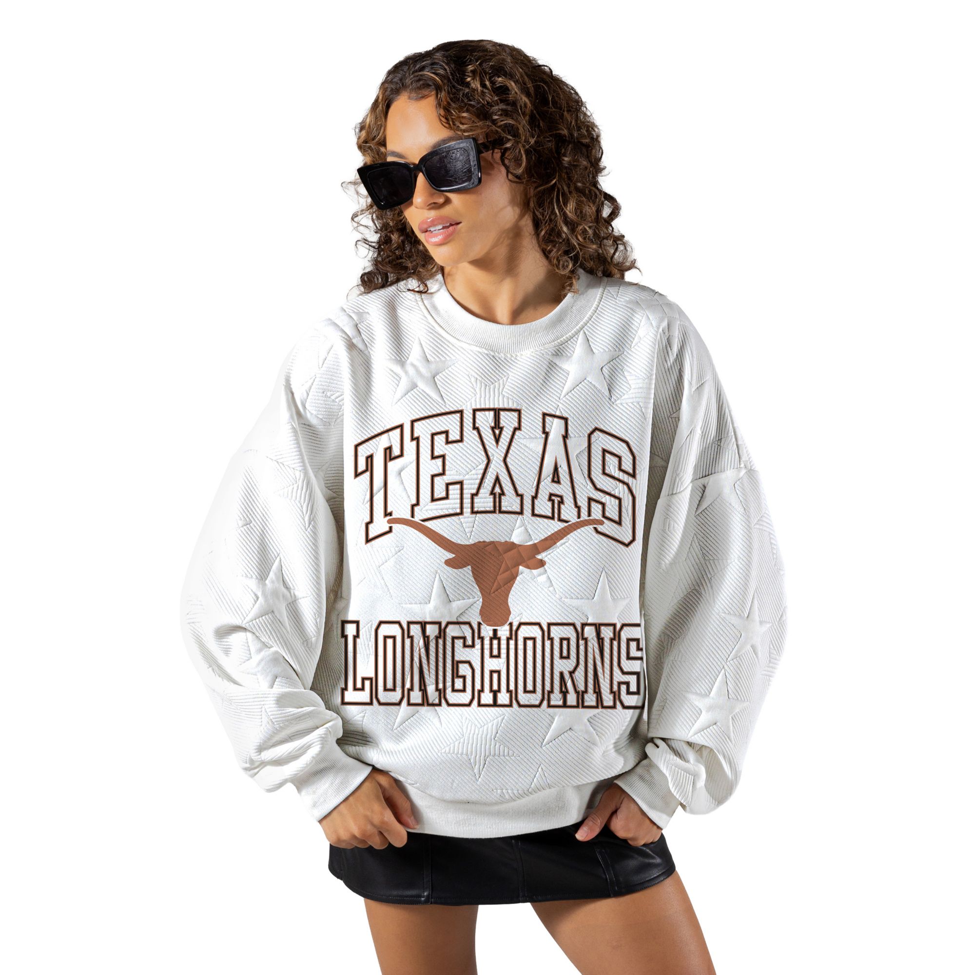 Gameday Couture Women's Texas Longhorns Embossed Stars Premium Crewneck Sweatshirt product image