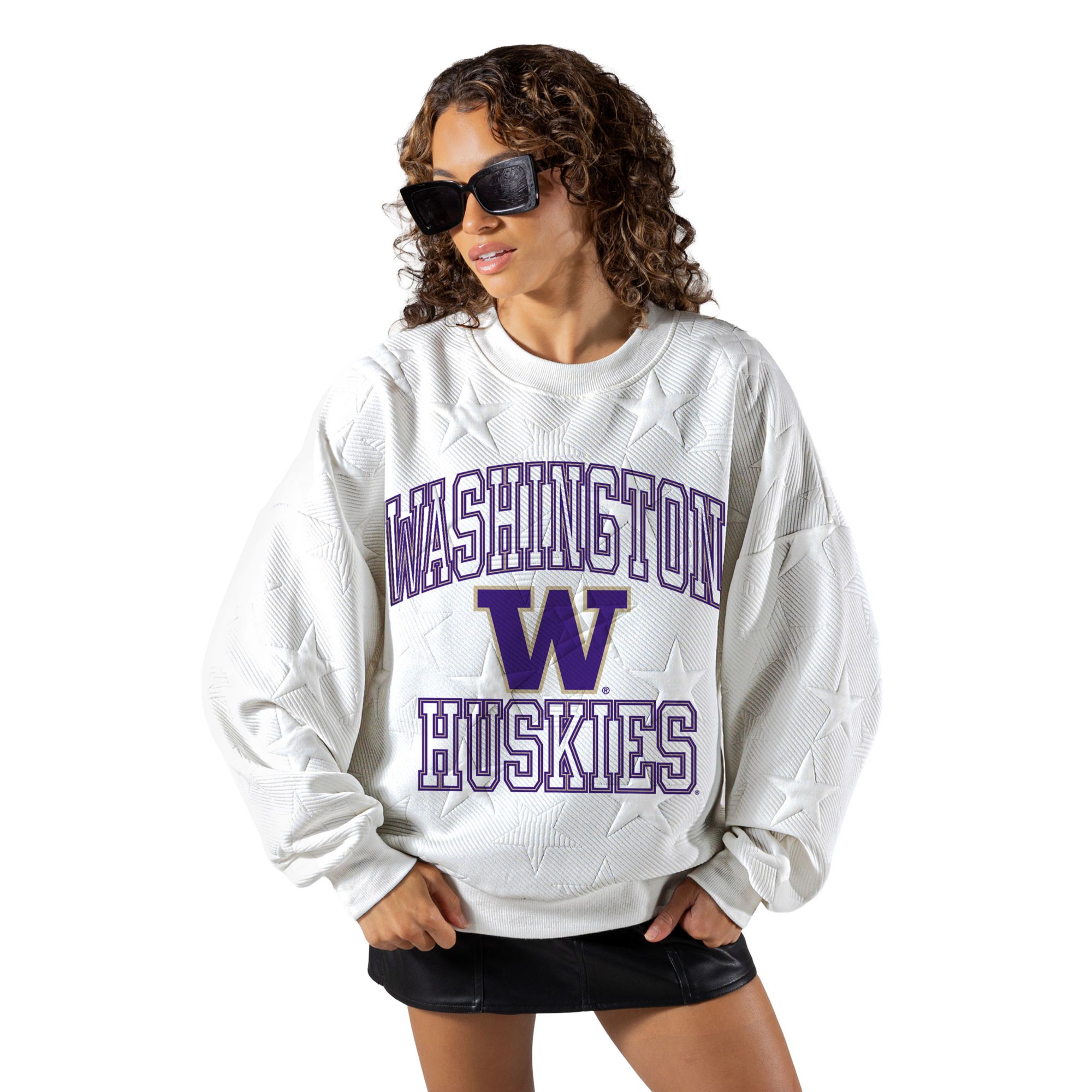 Gameday Couture Women's Washington Huskies Embossed Stars Premium Crewneck Sweatshirt product image