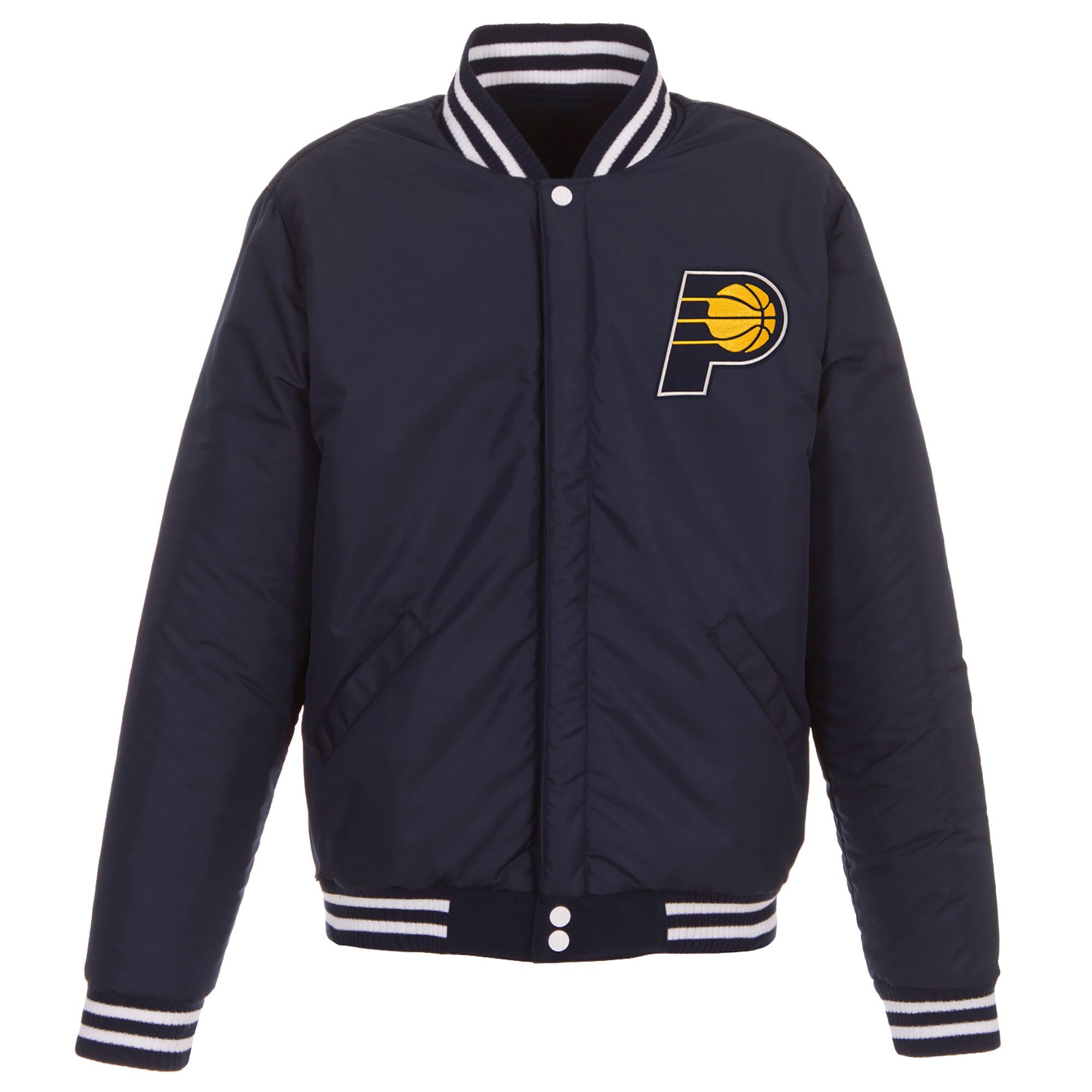 JH Design Men's Indiana Pacers Navy Varsity Jacket