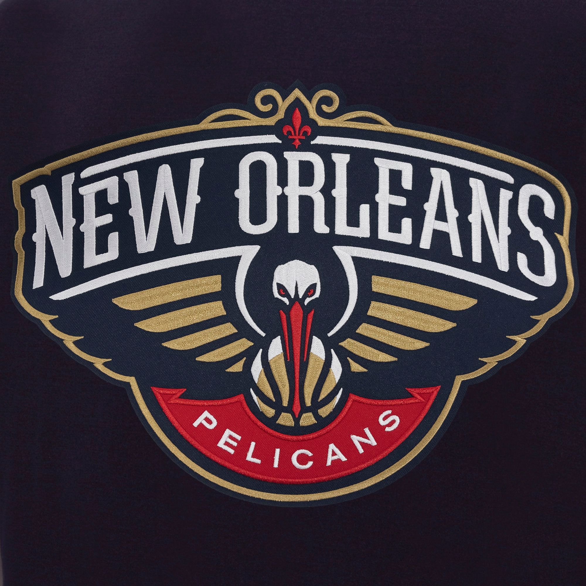 JH Design Men's New Orleans Pelicans Navy Varsity Jacket product image