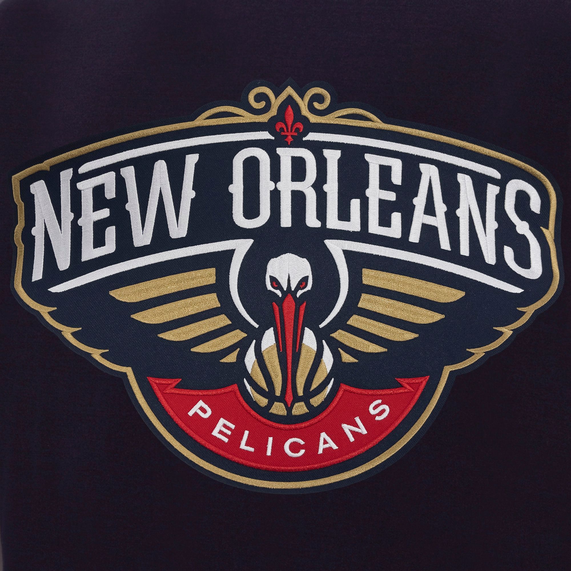 JH Design Men's New Orleans Pelicans Navy Varsity Jacket