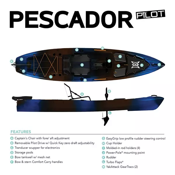 Perception Pescador Pilot Pedal Drive 12.0 Angler Kayak