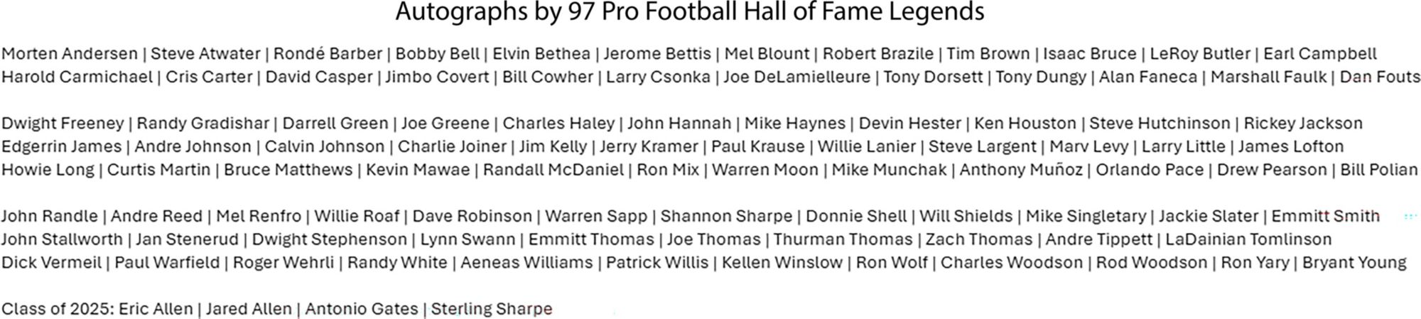 Pro Football Hall of Fame 60”x40” Limited Edition Framed Autograph Collection product image