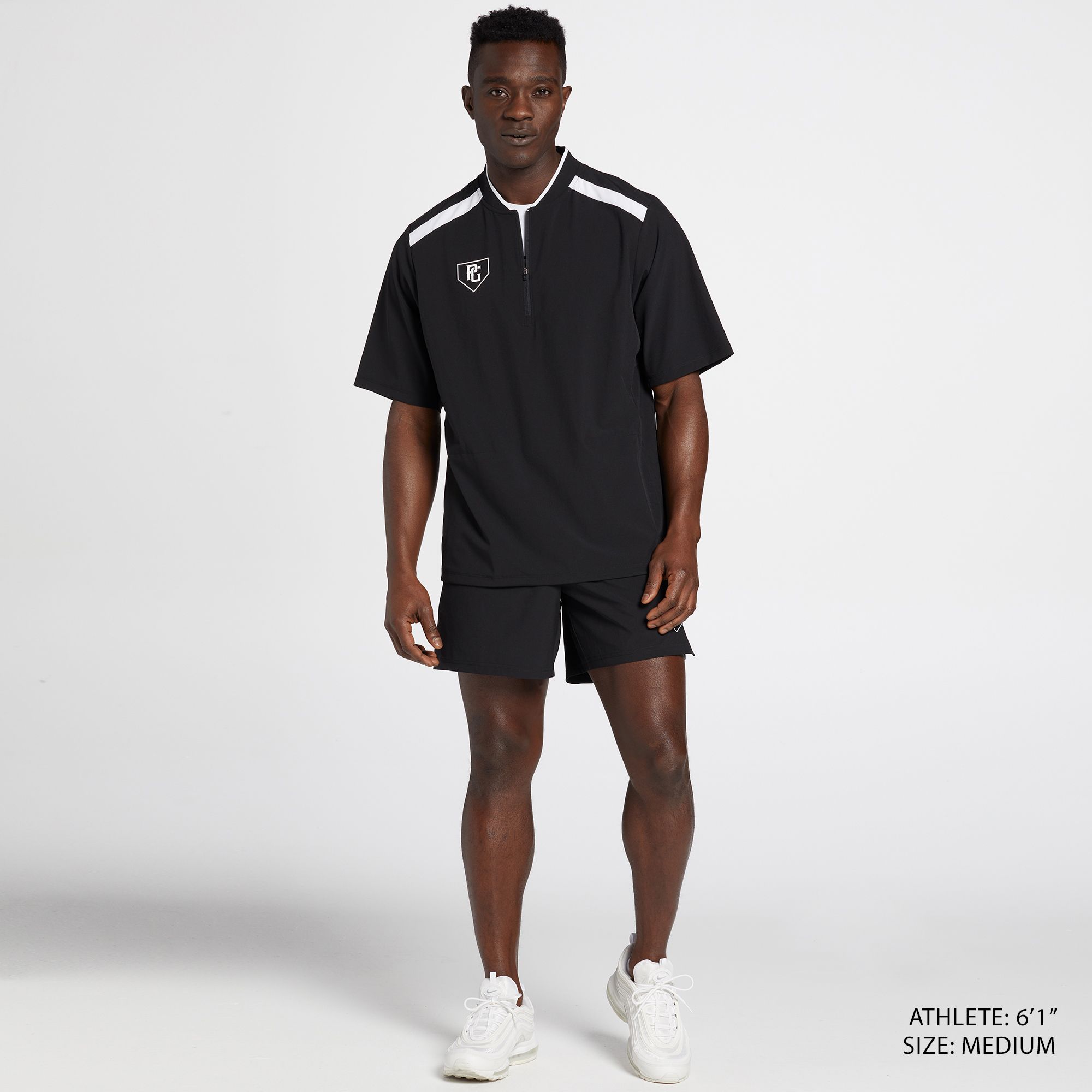 Perfect Game Men's Woven Showcase Short Sleeve 1/4 Zip Pullover
